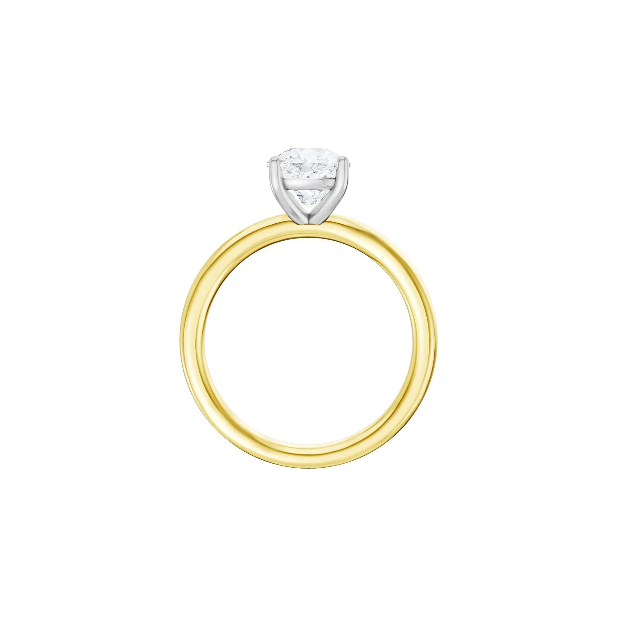 1/2 CT. Tw. Lab Grown Diamond Elongated Cushion-Cut Engagement Ring 14K Yellow and White Gold Size 8.5 2mm - Image 2