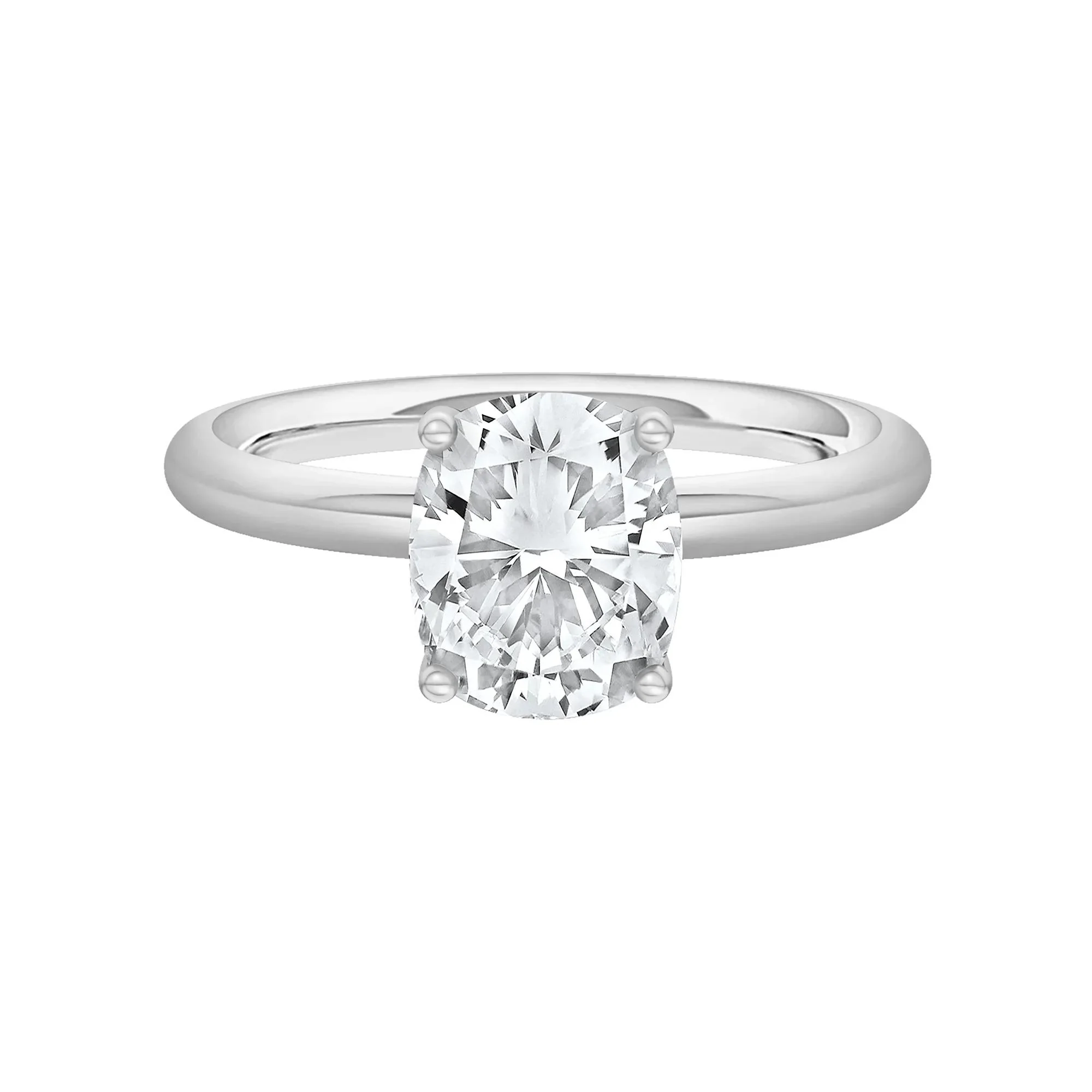 1/2 CT. Tw. Lab Grown Diamond Elongated Cushion-Cut Engagement Ring Platinum White Size 4 2mm