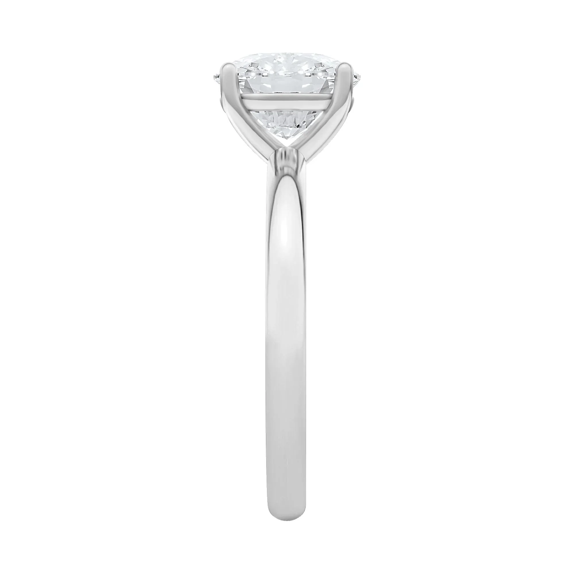 1/2 CT. Tw. Lab Grown Diamond Elongated Cushion-Cut Engagement Ring Platinum White Size 4.5 2mm - Image 3