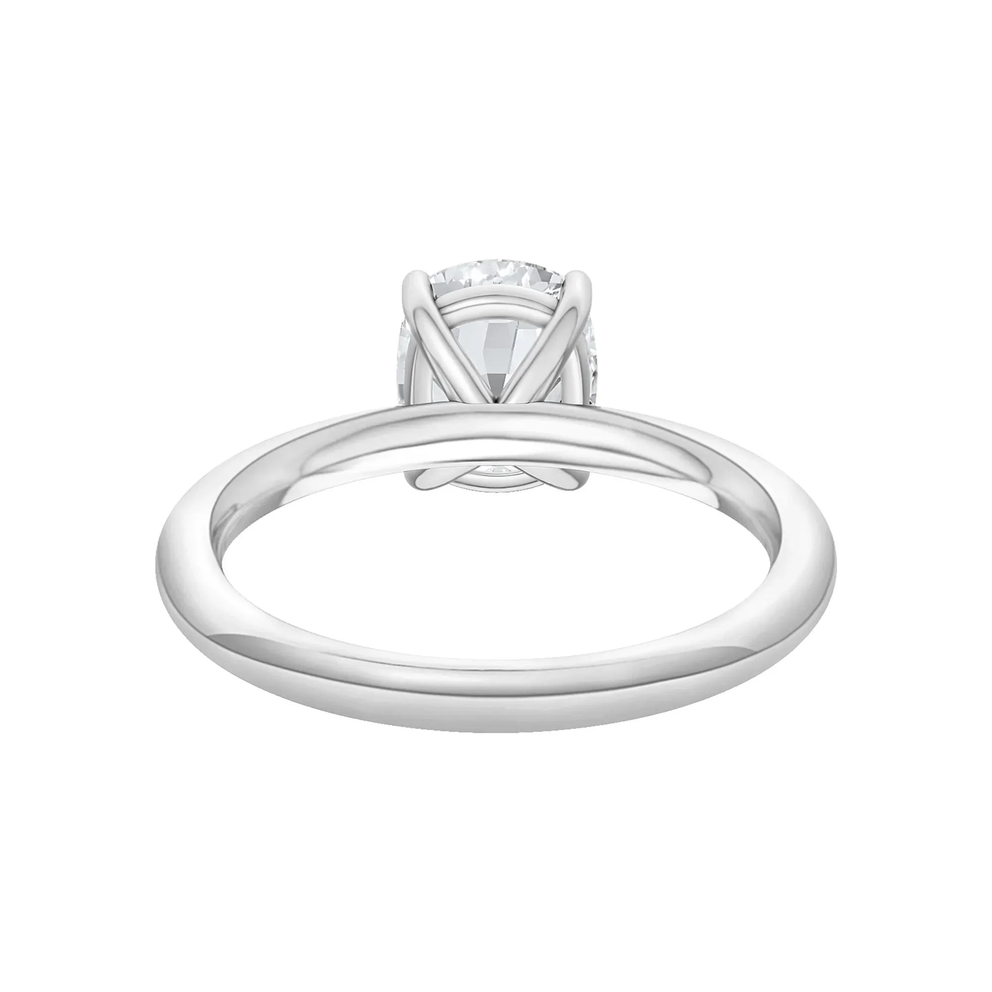 1/2 CT. Tw. Lab Grown Diamond Elongated Cushion-Cut Engagement Ring Platinum White Size 7 2mm - Image 4