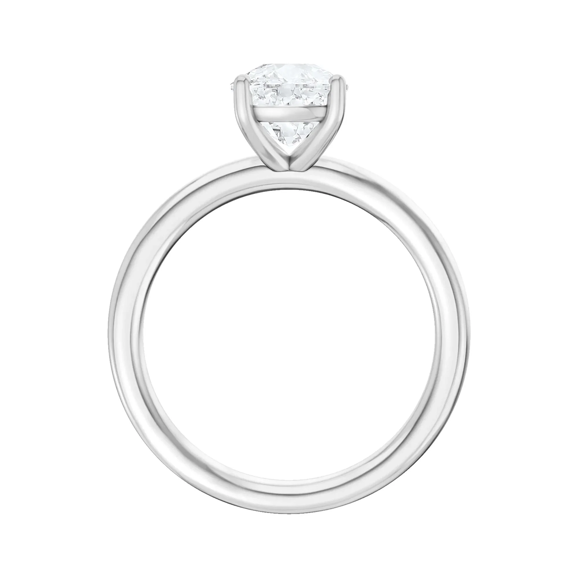 1/2 CT. Tw. Lab Grown Diamond Elongated Cushion-Cut Engagement Ring Platinum White Size 9 2mm - Image 2
