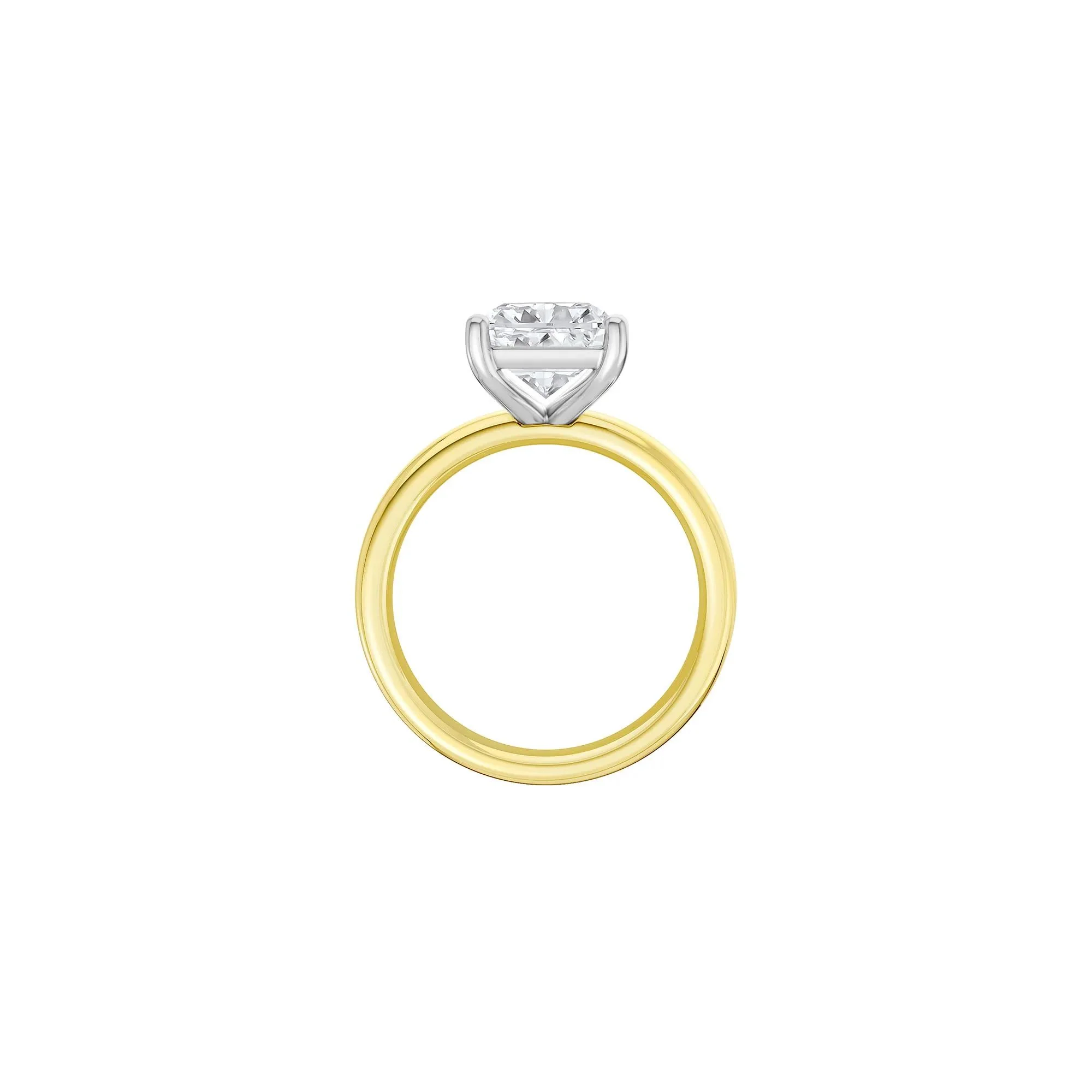 Lab Grown Diamond Radiant-Cut Solitaire Ring 14K Yellow & White Gold (4 CT.) Size 11 2mm - Image 2