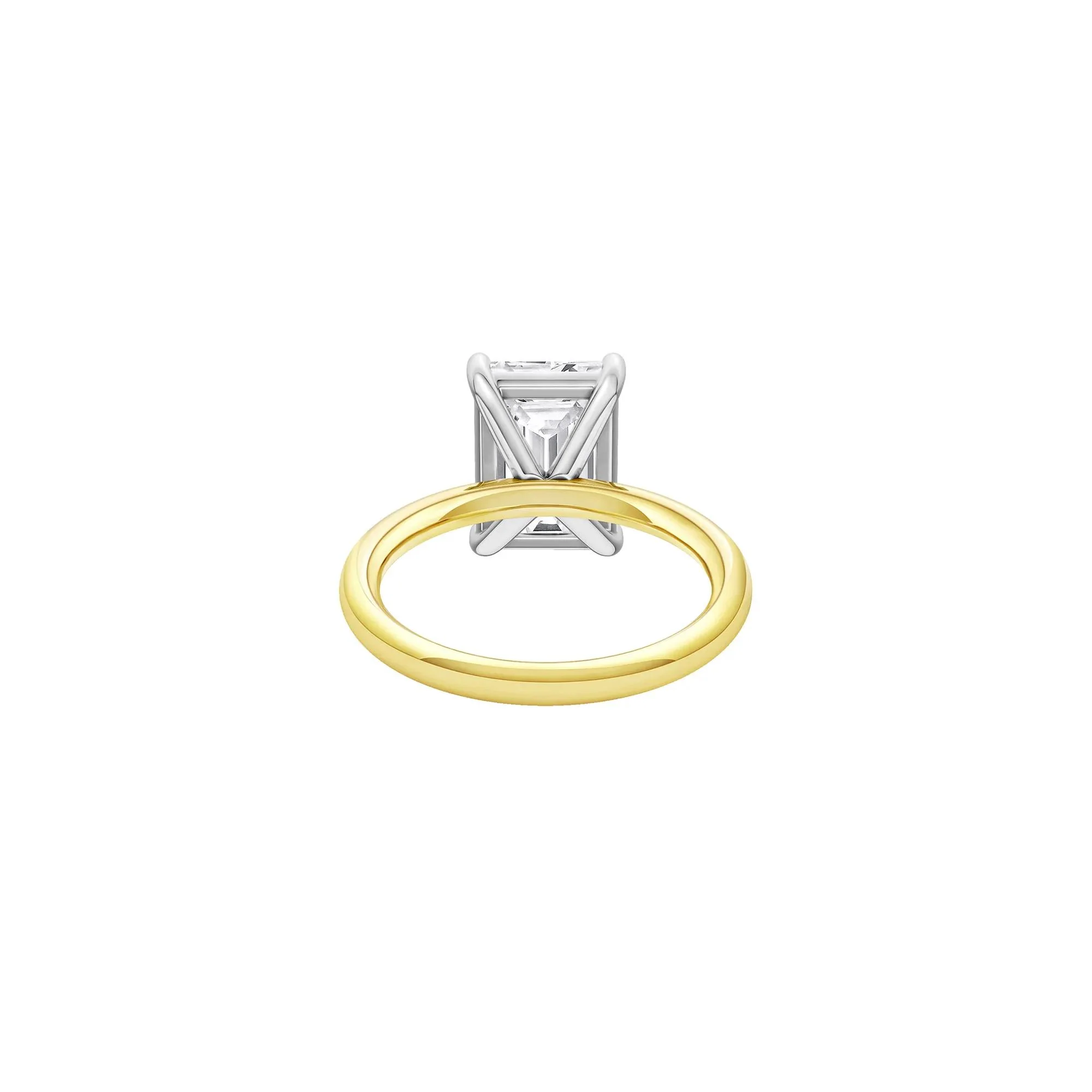 Lab Grown Diamond Radiant-Cut Solitaire Ring 14K Yellow & White Gold (4 CT.) Size 8 2mm - Image 4