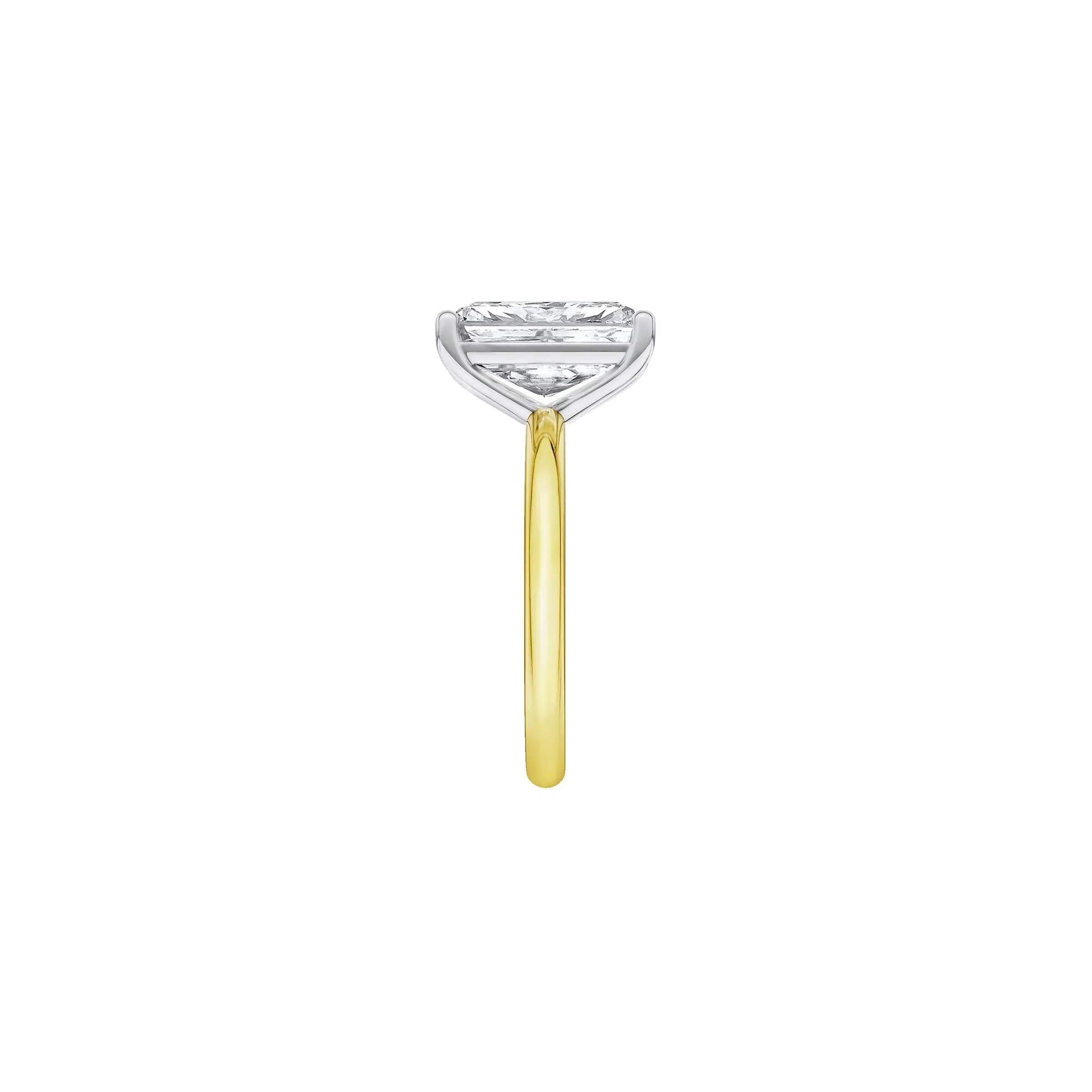 Lab Grown Diamond Radiant-Cut Solitaire Ring 14K Yellow & White Gold (4 CT.) Size 9.5 2mm - Image 3