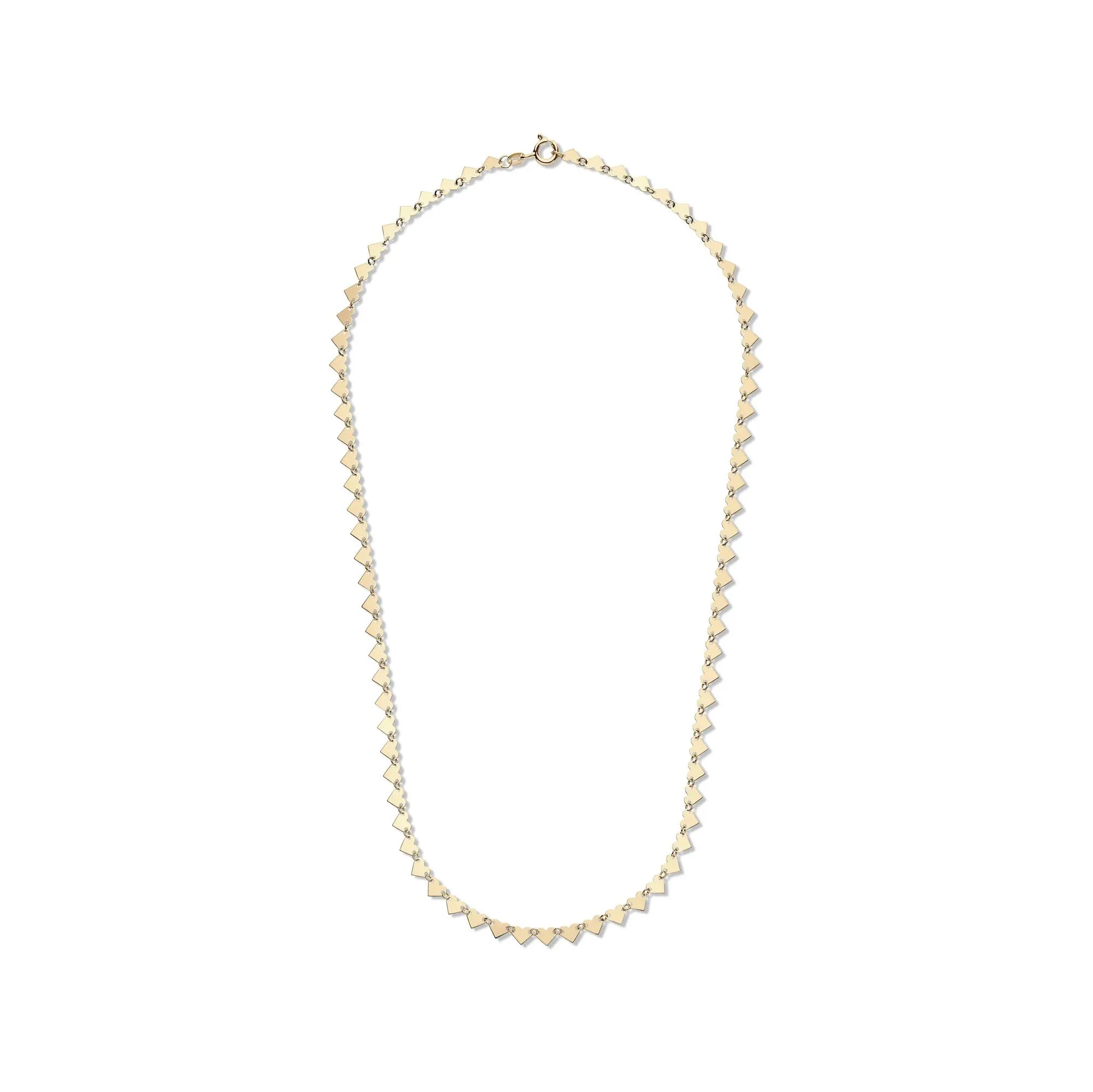 Heart Link Chain Necklace 10K Yellow Gold Size 18" - Image 4