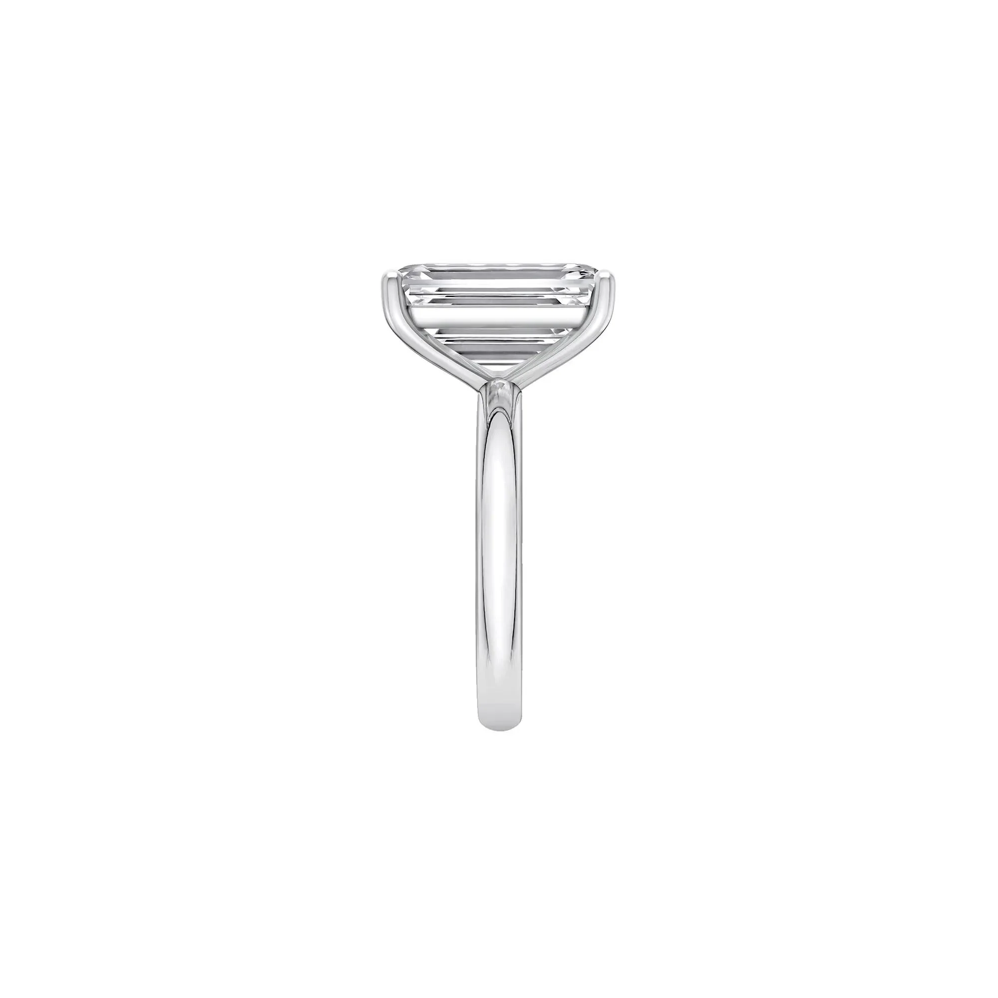 Lab Grown Diamond Emerald-Cut Solitaire Ring Platinum (7 CT.) White Size 9 2mm - Image 3