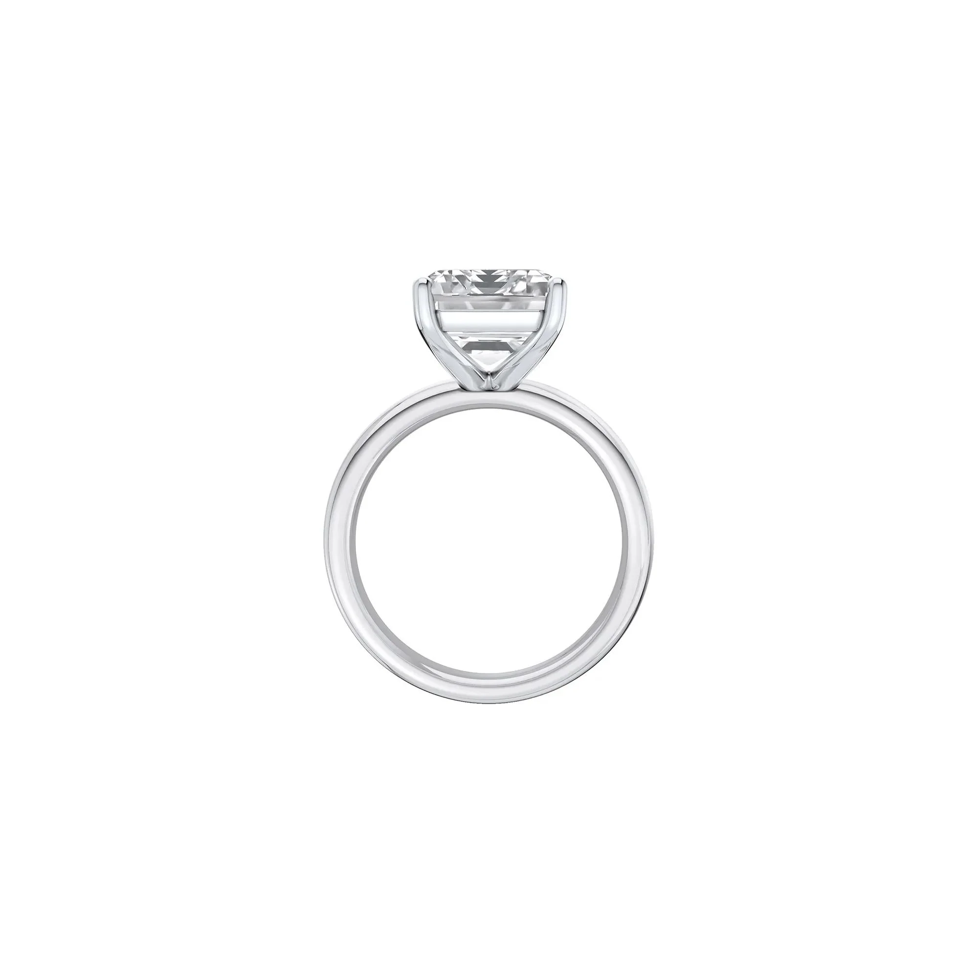 Lab Grown Diamond Emerald-Cut Solitaire Ring Platinum (7 CT.) White Size 9.5 2mm - Image 2