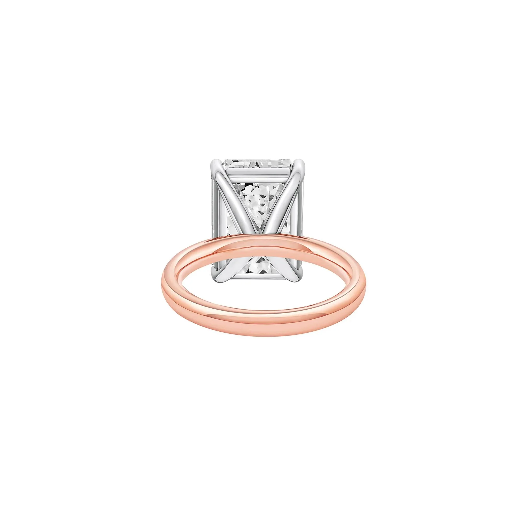 Lab Grown Diamond Emerald-Cut Solitaire Ring 14K Rose & White Gold (9 CT.) Size 4 2mm - Image 4