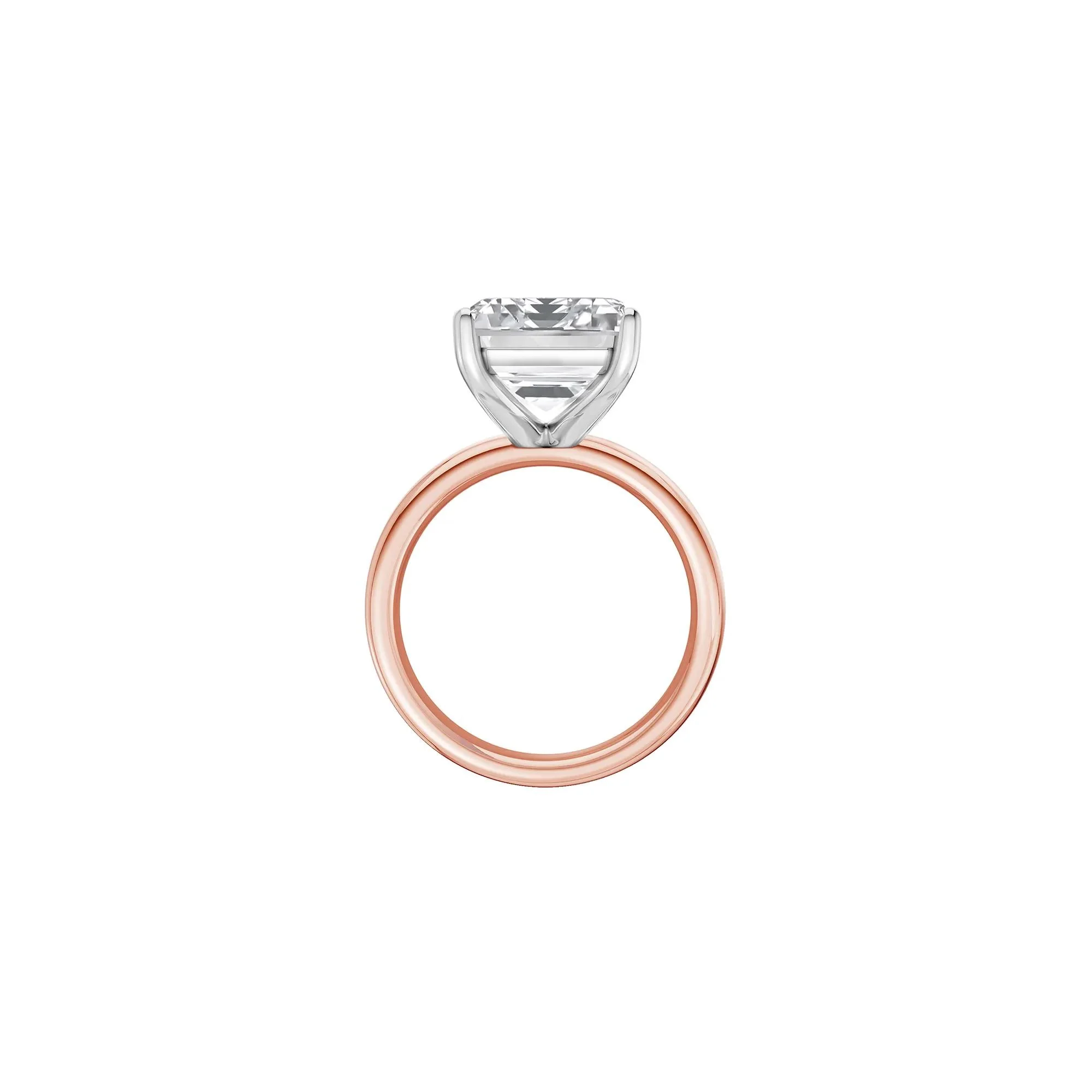 Lab Grown Diamond Emerald-Cut Solitaire Ring 14K Rose & White Gold (9 CT.) Size 9 2mm - Image 2