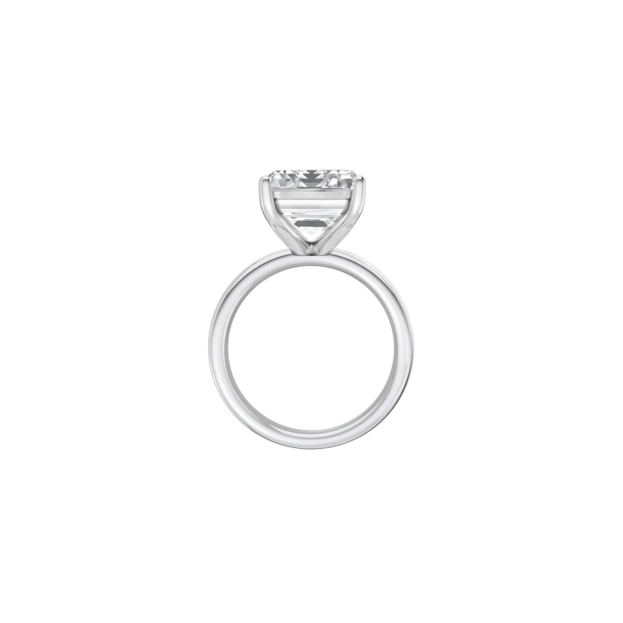 Lab Grown Diamond Emerald-Cut Solitaire Ring Platinum (9 CT.) White Size 5.5 2mm - Image 2