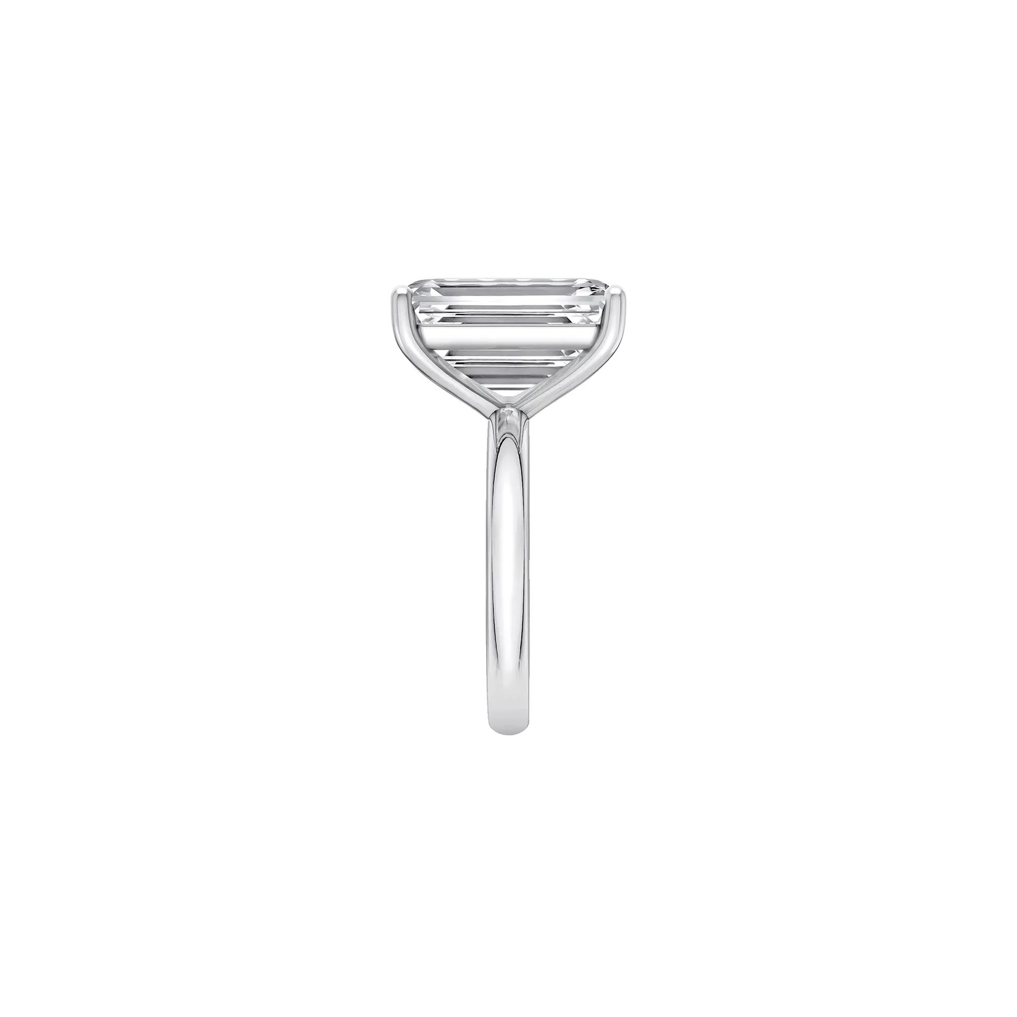Lab Grown Diamond Emerald-Cut Solitaire Ring Platinum (9 CT.) White Size 9 2mm - Image 3
