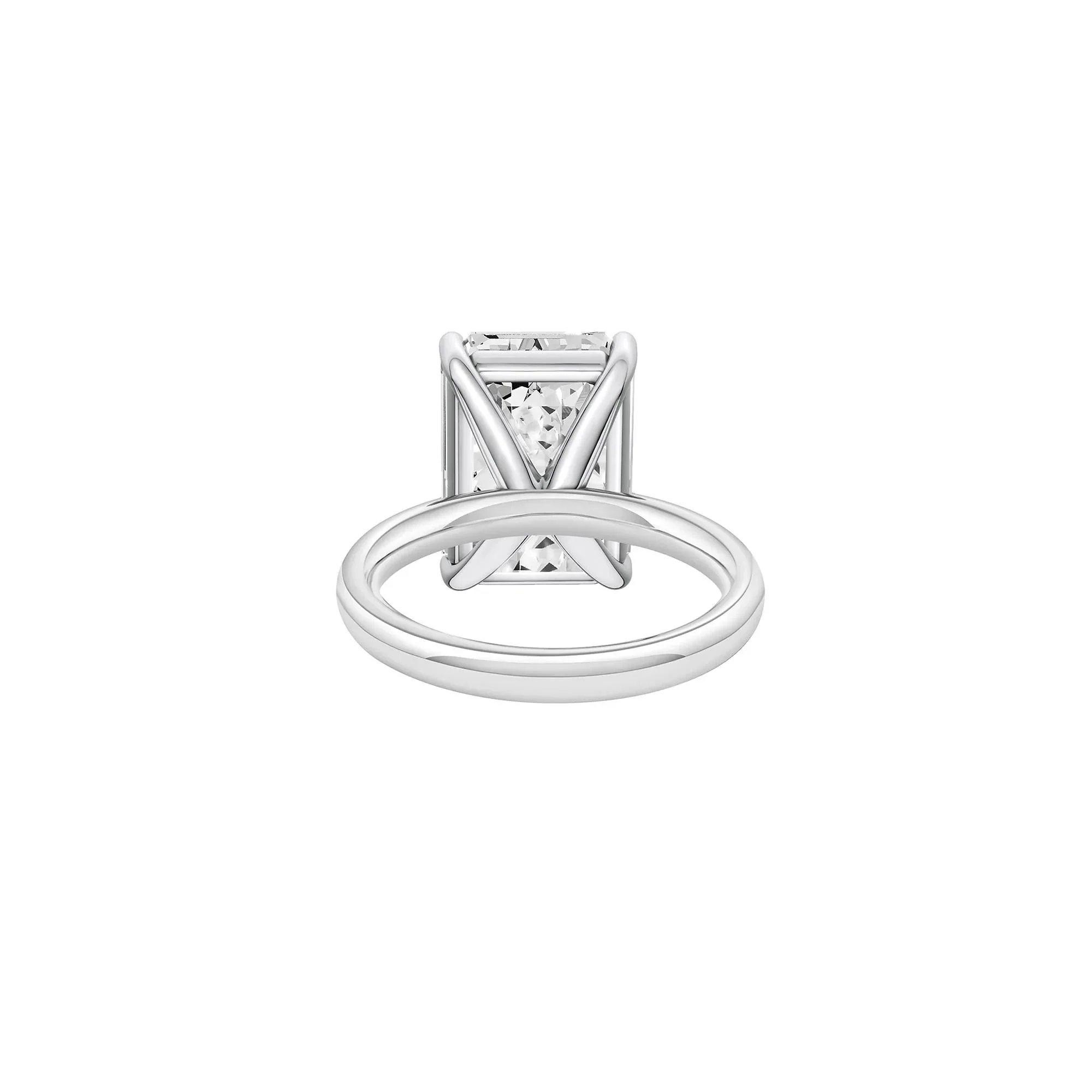 Lab Grown Diamond Emerald-Cut Solitaire Ring Platinum (9 CT.) White Size 9 2mm - Image 4
