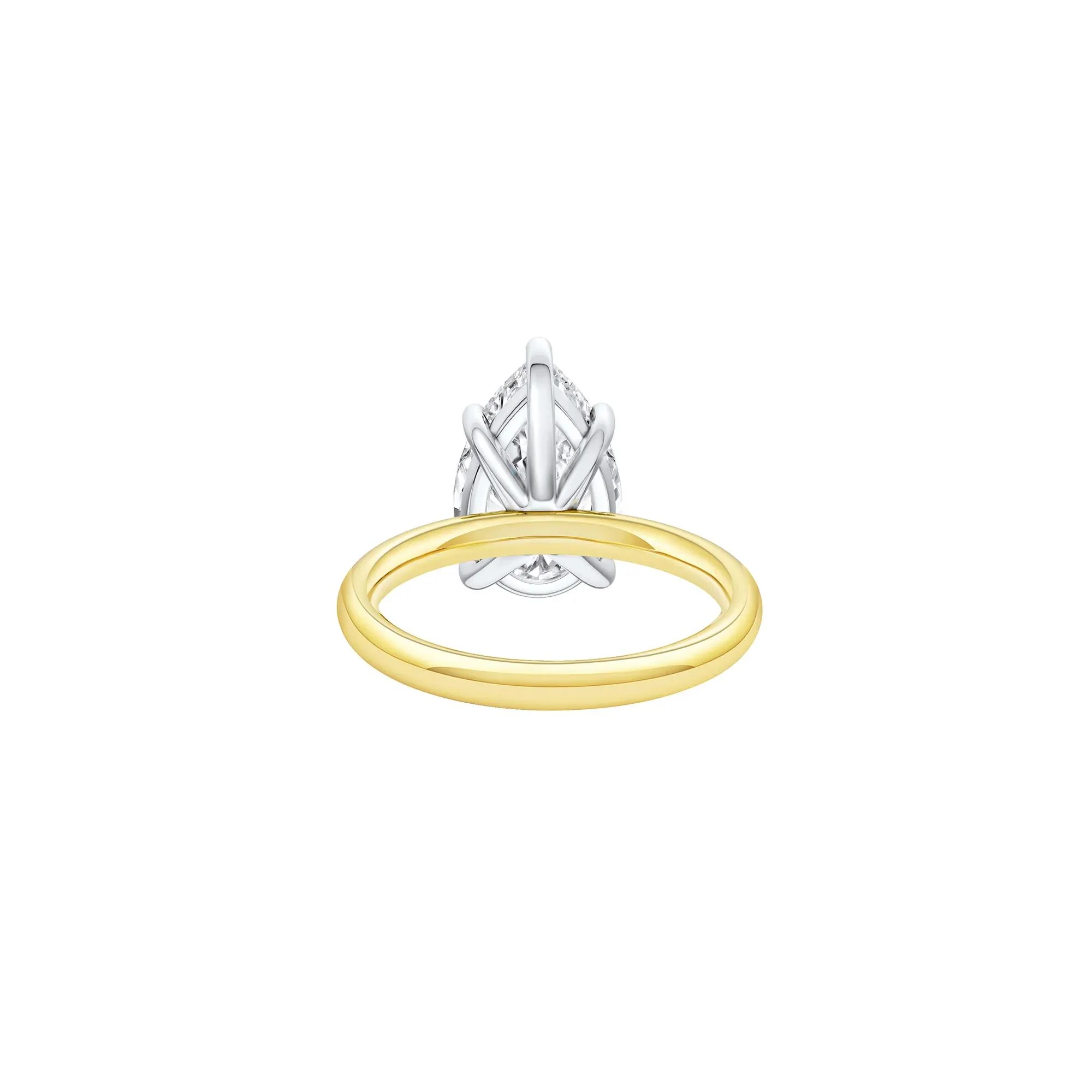 Lab Grown Diamond Pear-Shaped Solitaire Ring Yellow Size 9 2mm - Image 4