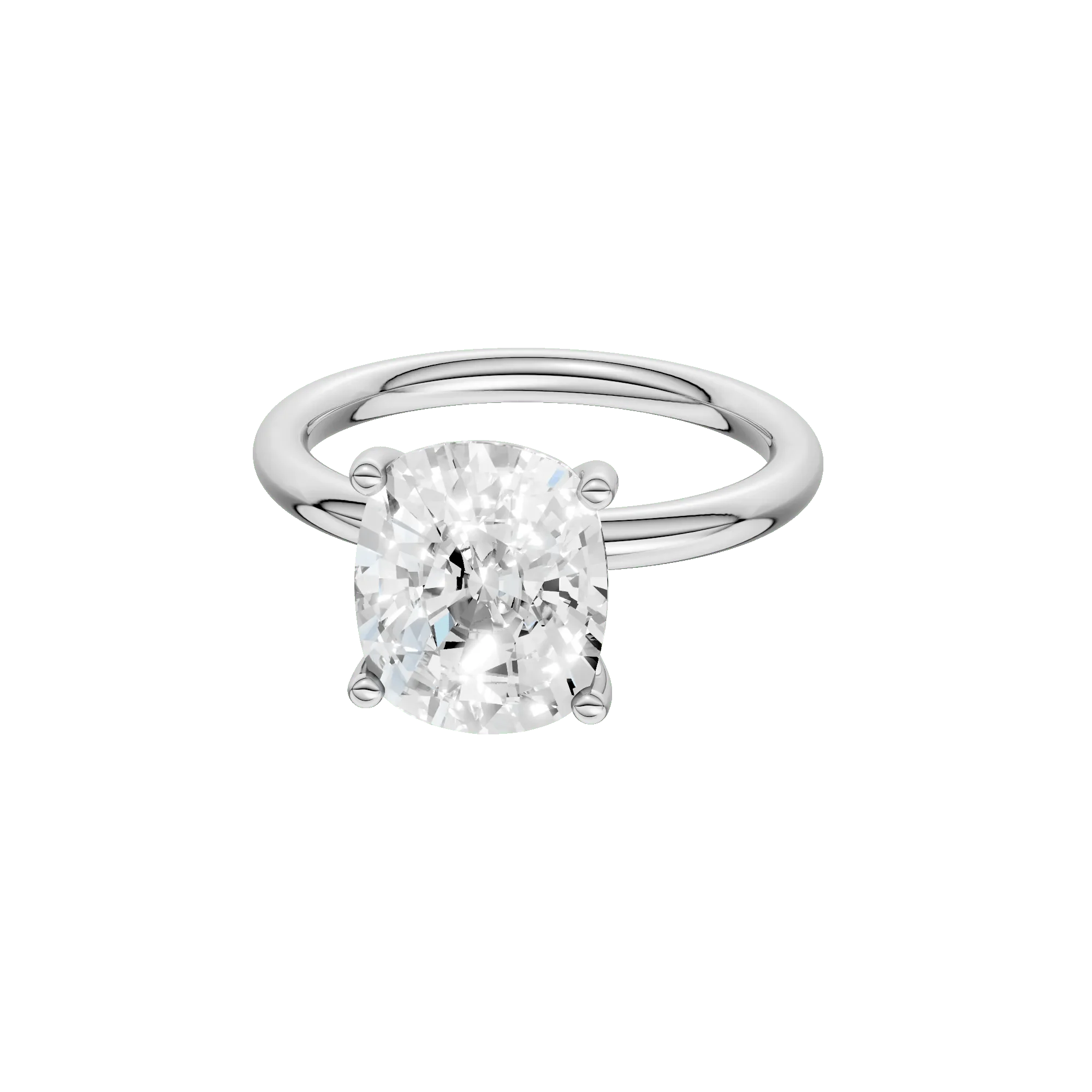 4 CT. Tw. Lab Grown Diamond Elongated Cushion-Cut Engagement Ring Platinum White Size 5 2mm - Image 2