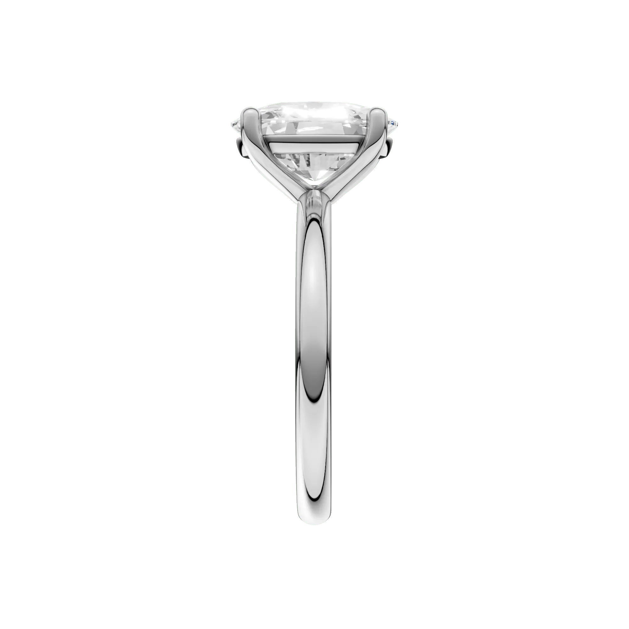 4 CT. Tw. Lab Grown Diamond Elongated Cushion-Cut Engagement Ring Platinum White Size 7.5 2mm - Image 4