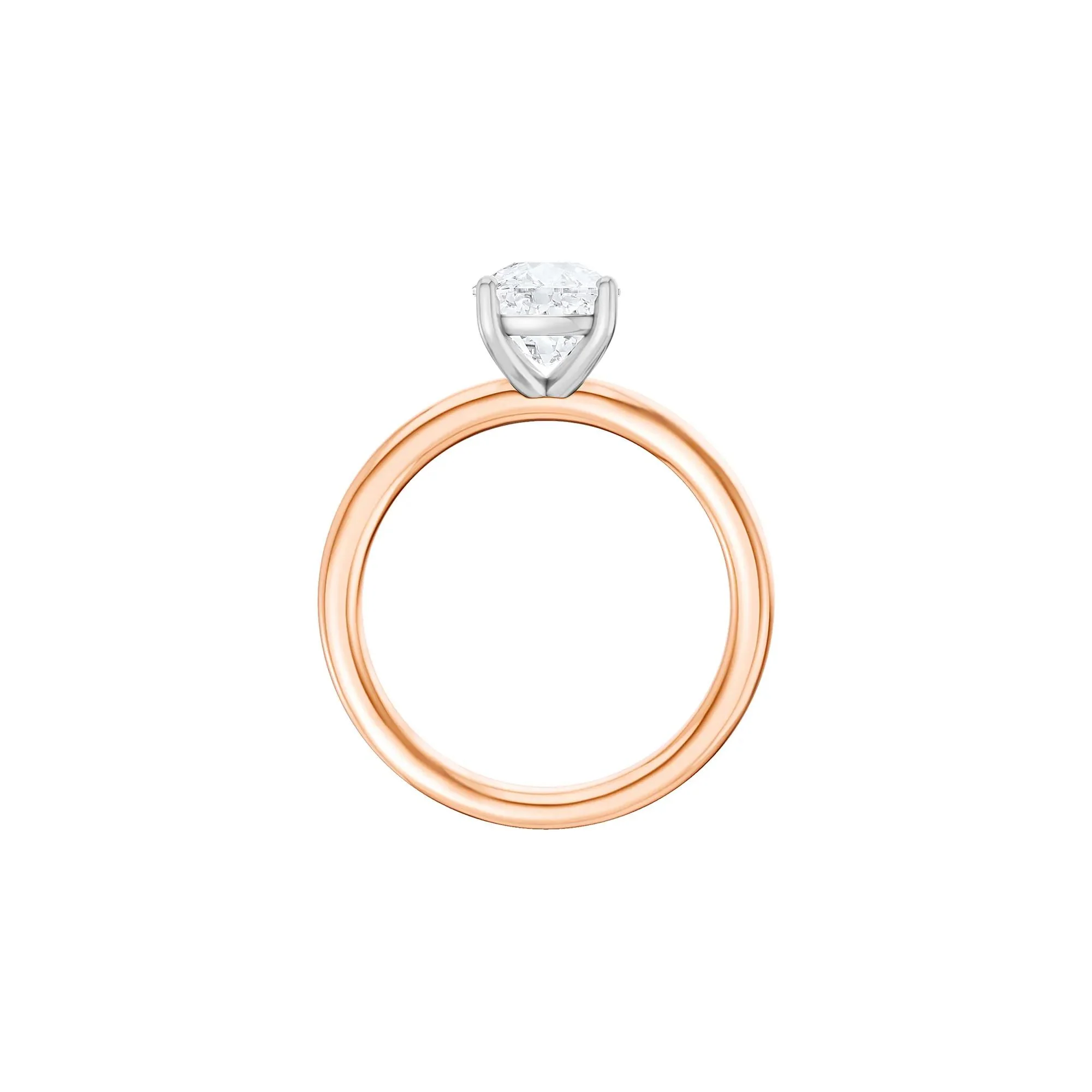1/2 CT. Tw. Lab Grown Diamond Elongated Cushion-Cut Engagement Ring 14K Rose and White Gold Size 11.5 2mm - Image 2