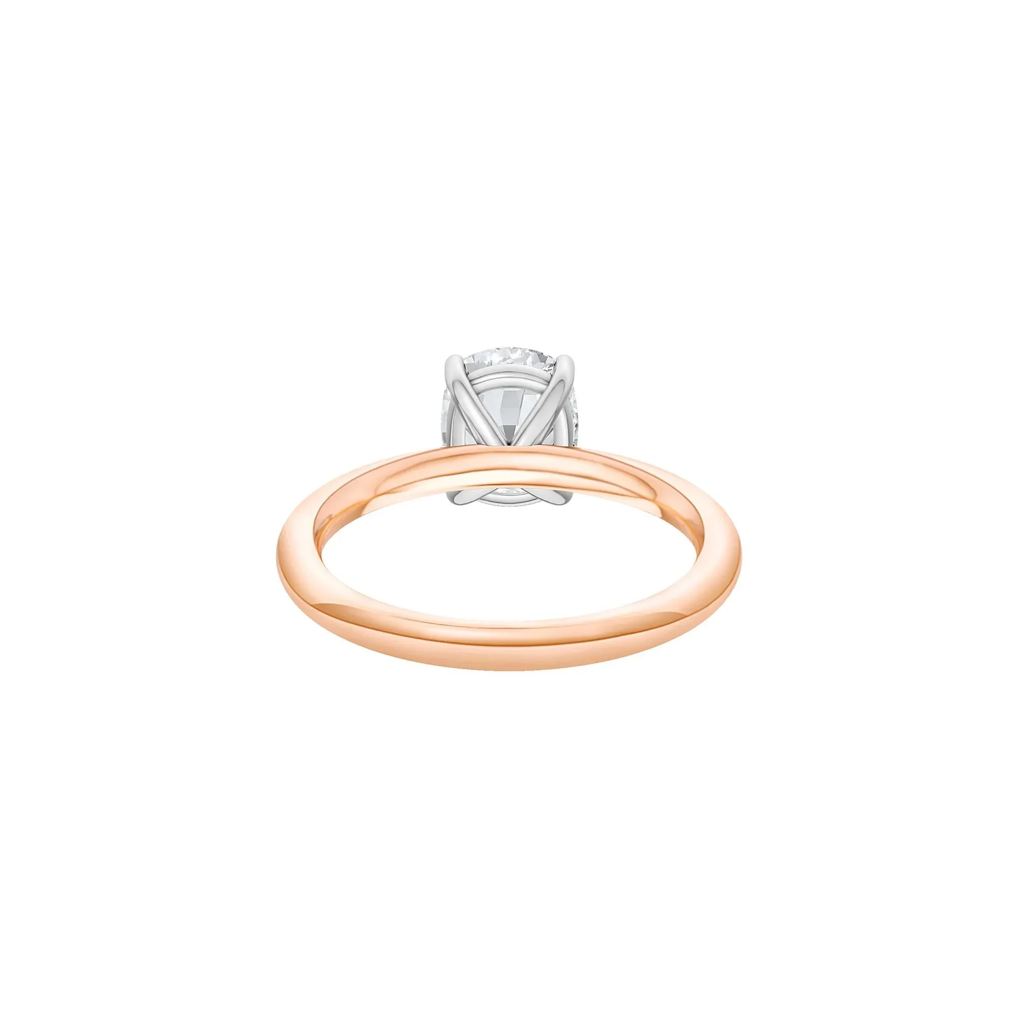 1/2 CT. Tw. Lab Grown Diamond Elongated Cushion-Cut Engagement Ring 14K Rose and White Gold Size 12 2mm - Image 4