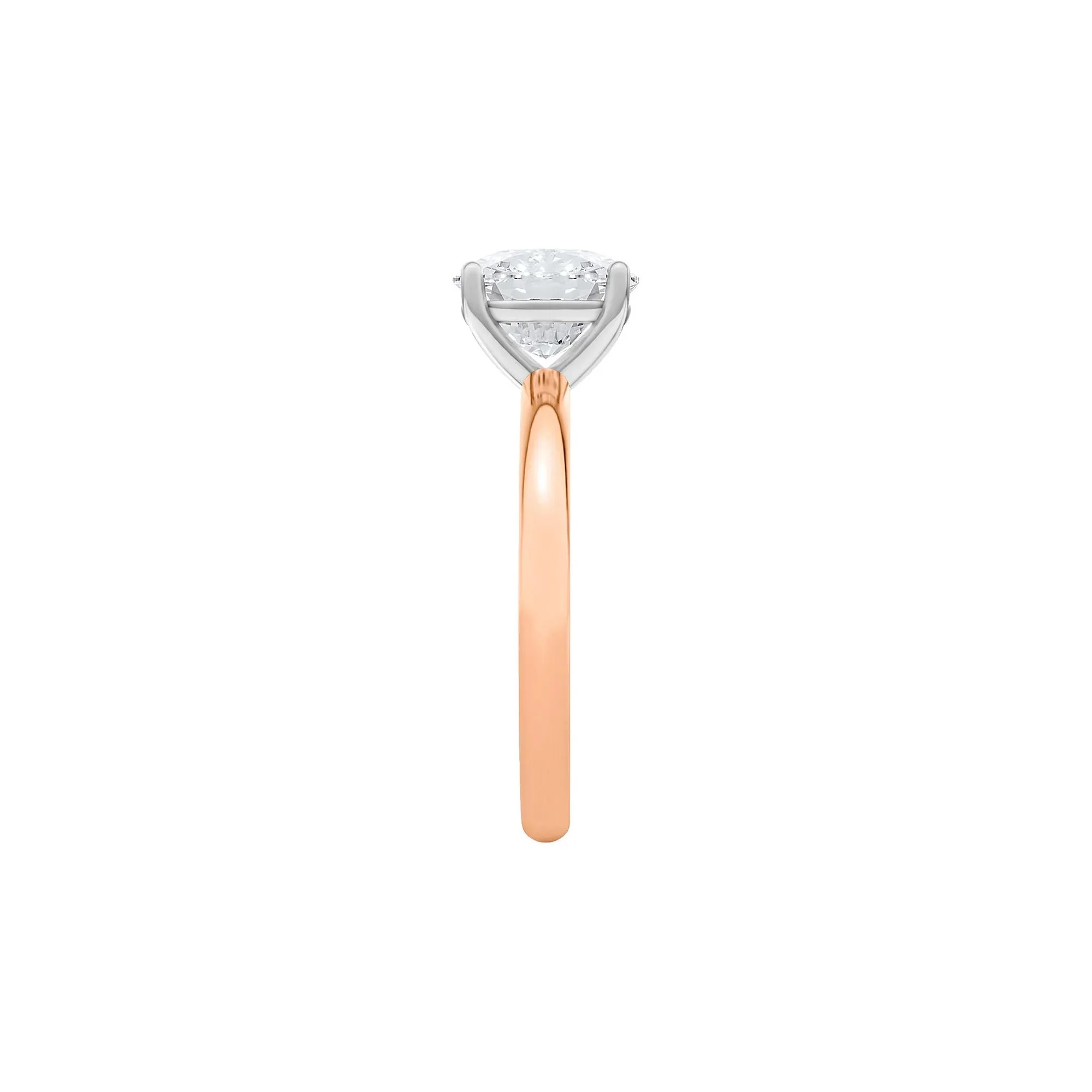 1/2 CT. Tw. Lab Grown Diamond Elongated Cushion-Cut Engagement Ring 14K Rose and White Gold Size 9.5 2mm - Image 3