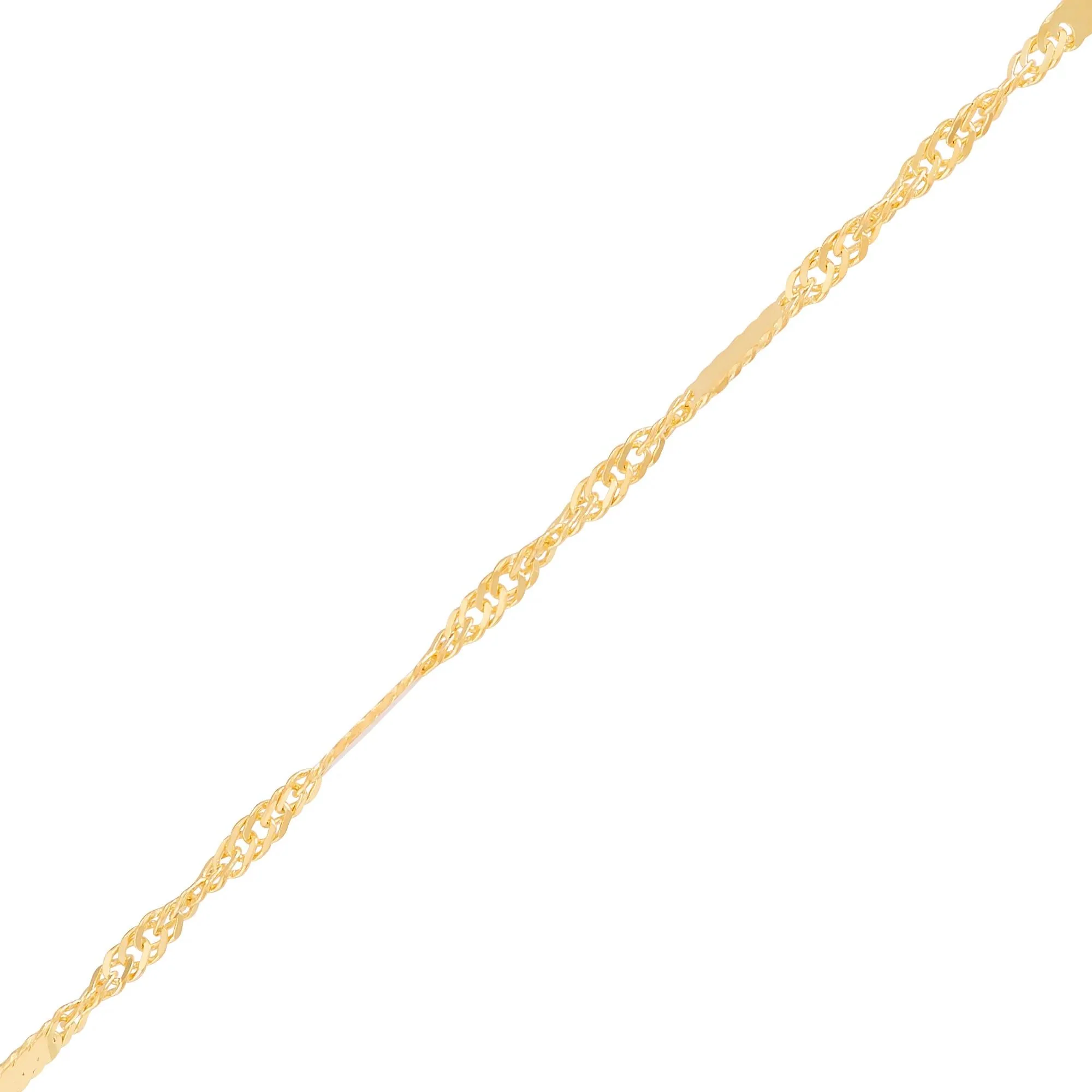 Mirrored Station Singapore Chain 14K Yellow Gold Necklace Size 18" - Image 2