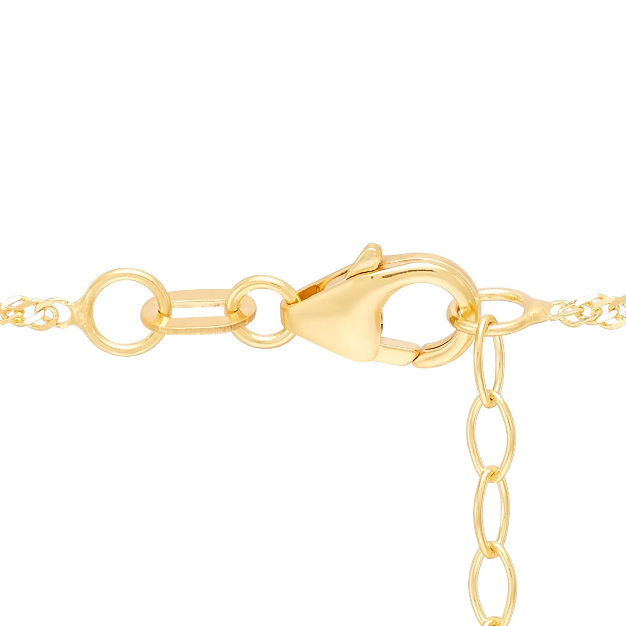 Mirrored Station Singapore Chain 14K Yellow Gold Necklace Size 18" - Image 3