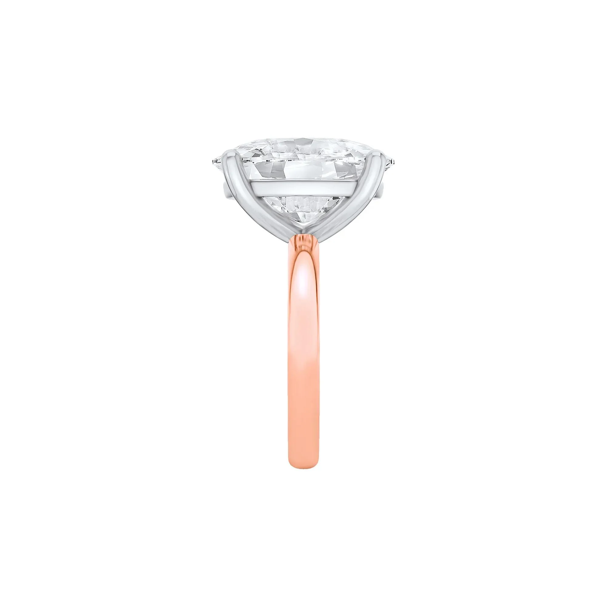 Lab Grown Diamond Elongated Cushion Solitaire Ring 14K Rose & White Gold (10 CT.) Size 6.5 2mm - Image 3