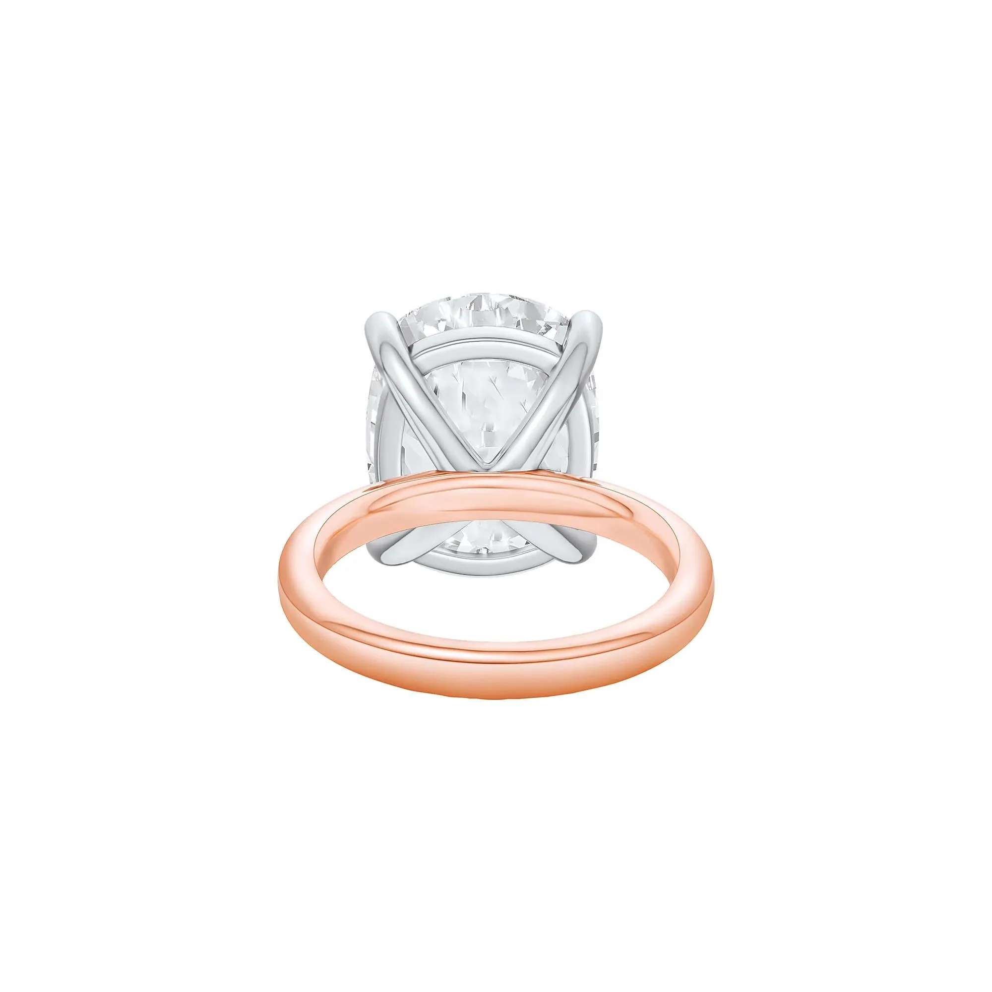 Lab Grown Diamond Elongated Cushion Solitaire Ring 14K Rose & White Gold (10 CT.) Size 9 2mm - Image 4
