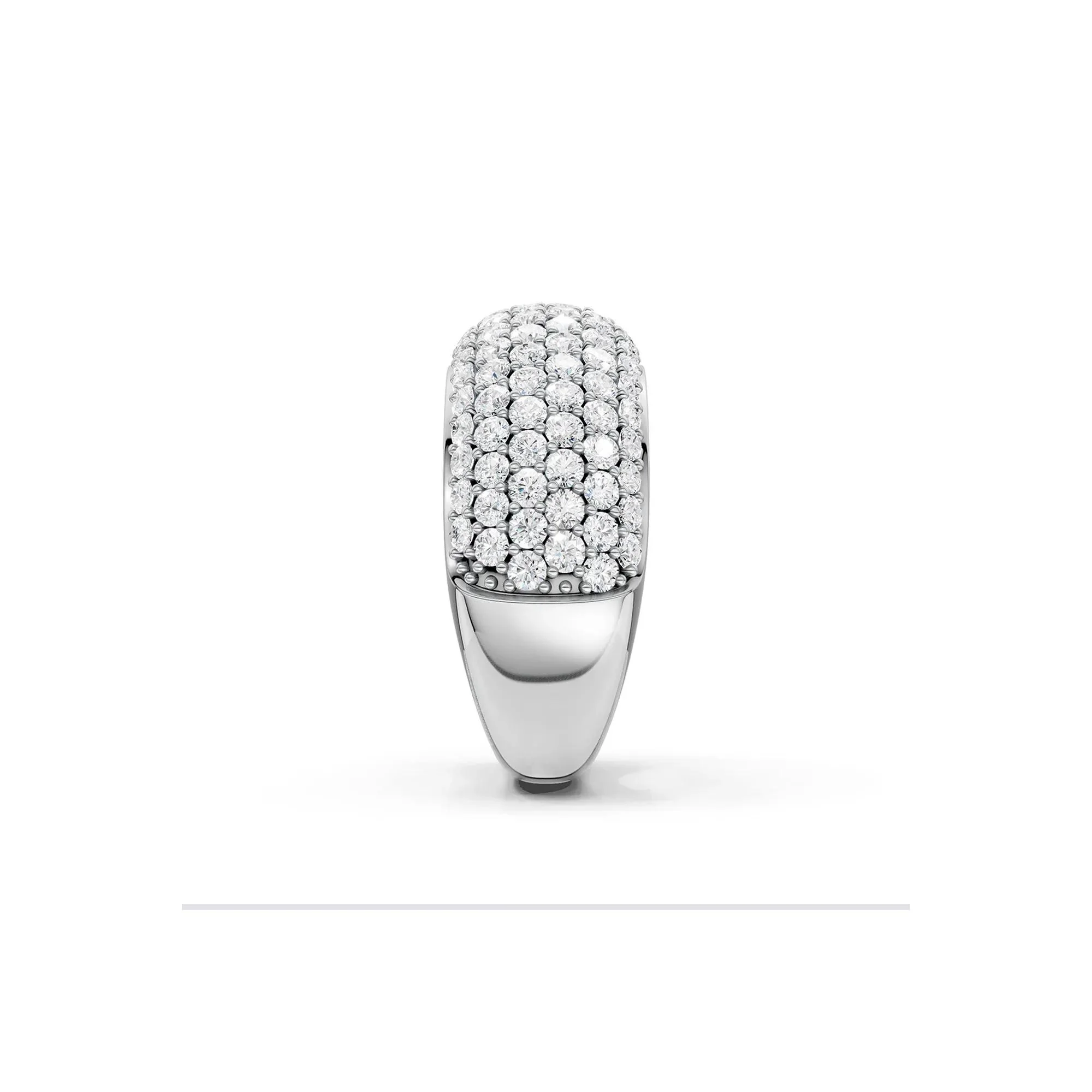 2 CT. Tw. Lab Grown Diamond Pavé Band Ring 14K White Gold Round Brilliant Cut Size 5.5 4.5mm - Image 3