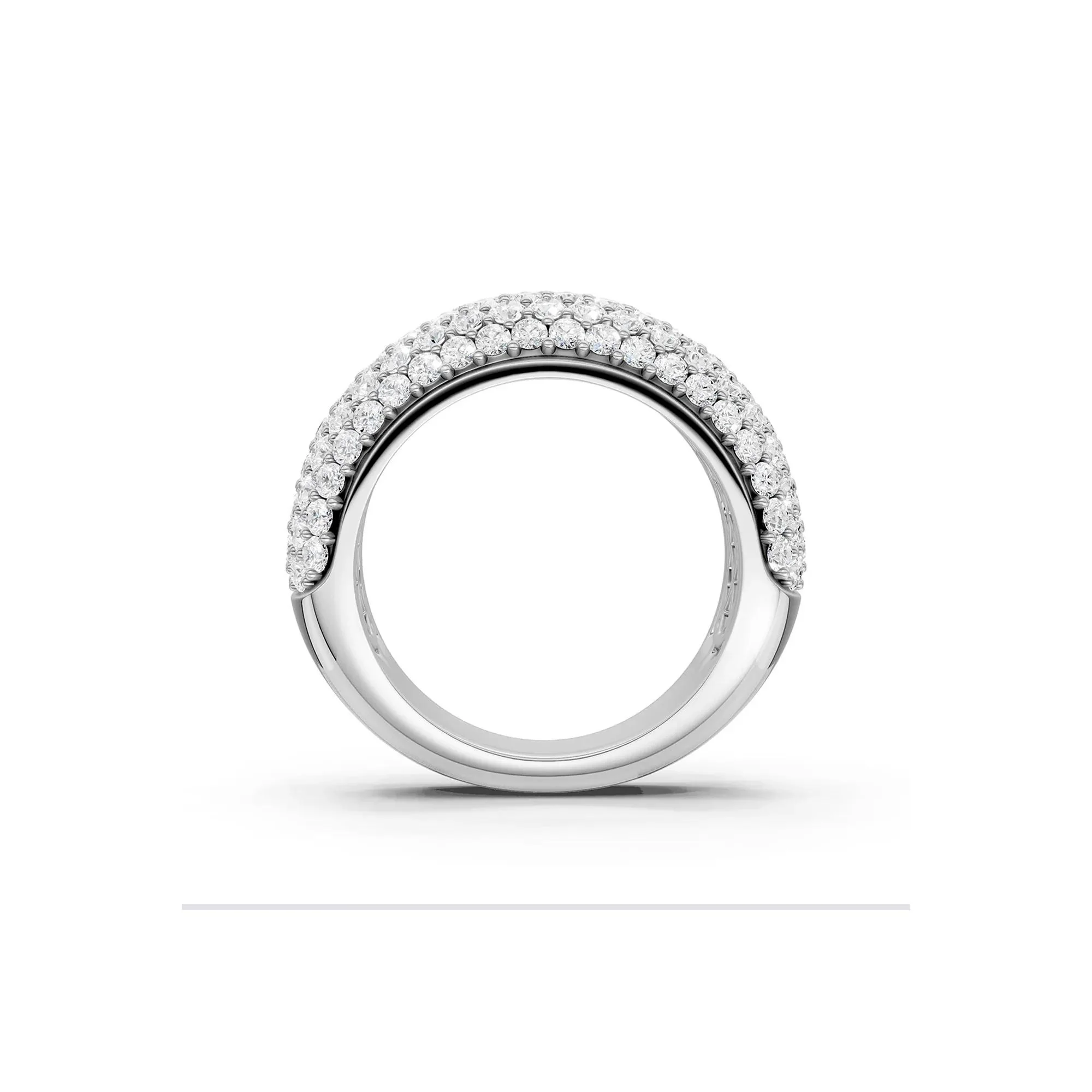 2 CT. Tw. Lab Grown Diamond Pavé Band Ring 14K White Gold Round Brilliant Cut Size 6 4.5mm - Image 4