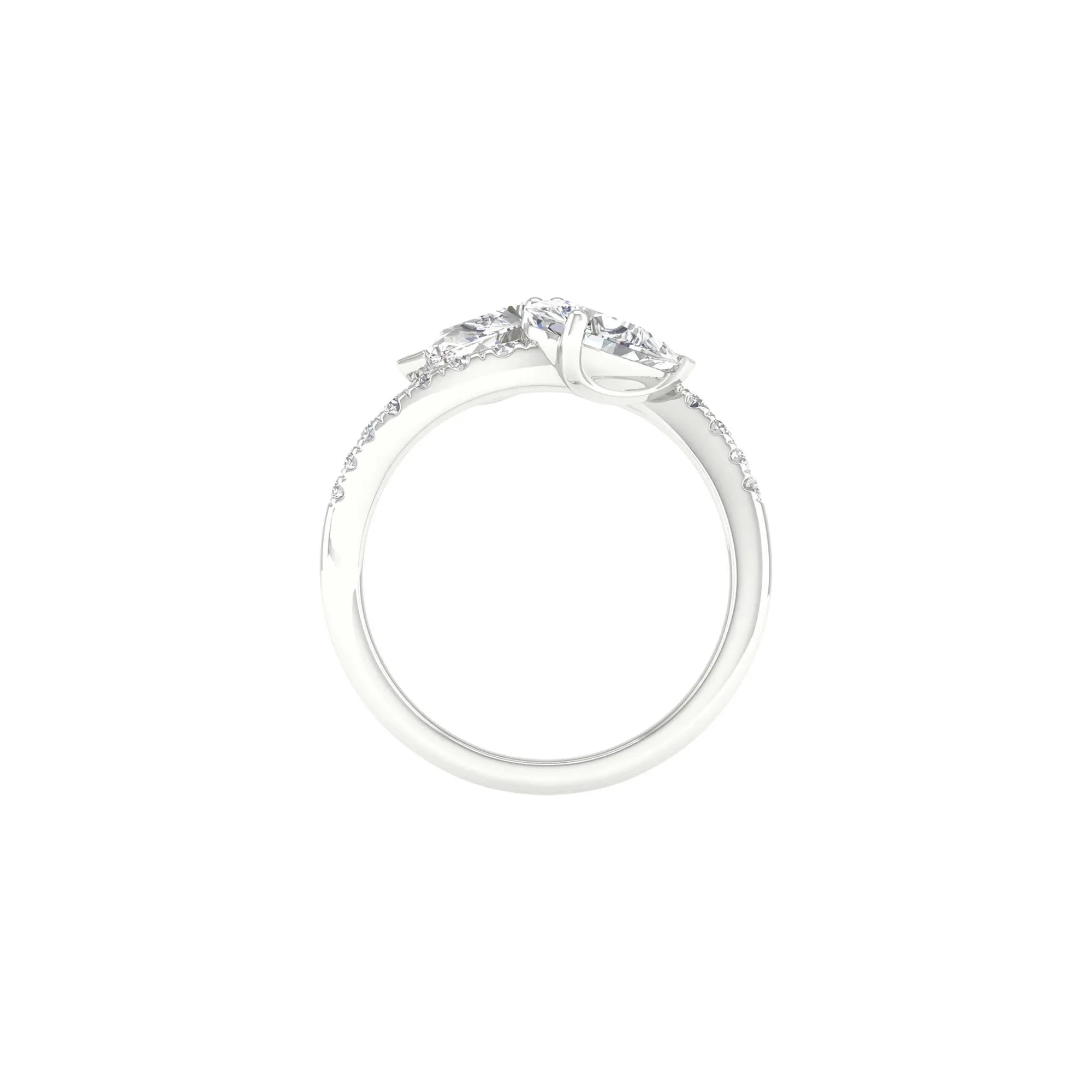 1 3/4 CT. Tw. Lab Grown Diamond Bypass Ring 14K White Gold Size 5 2mm - Image 3