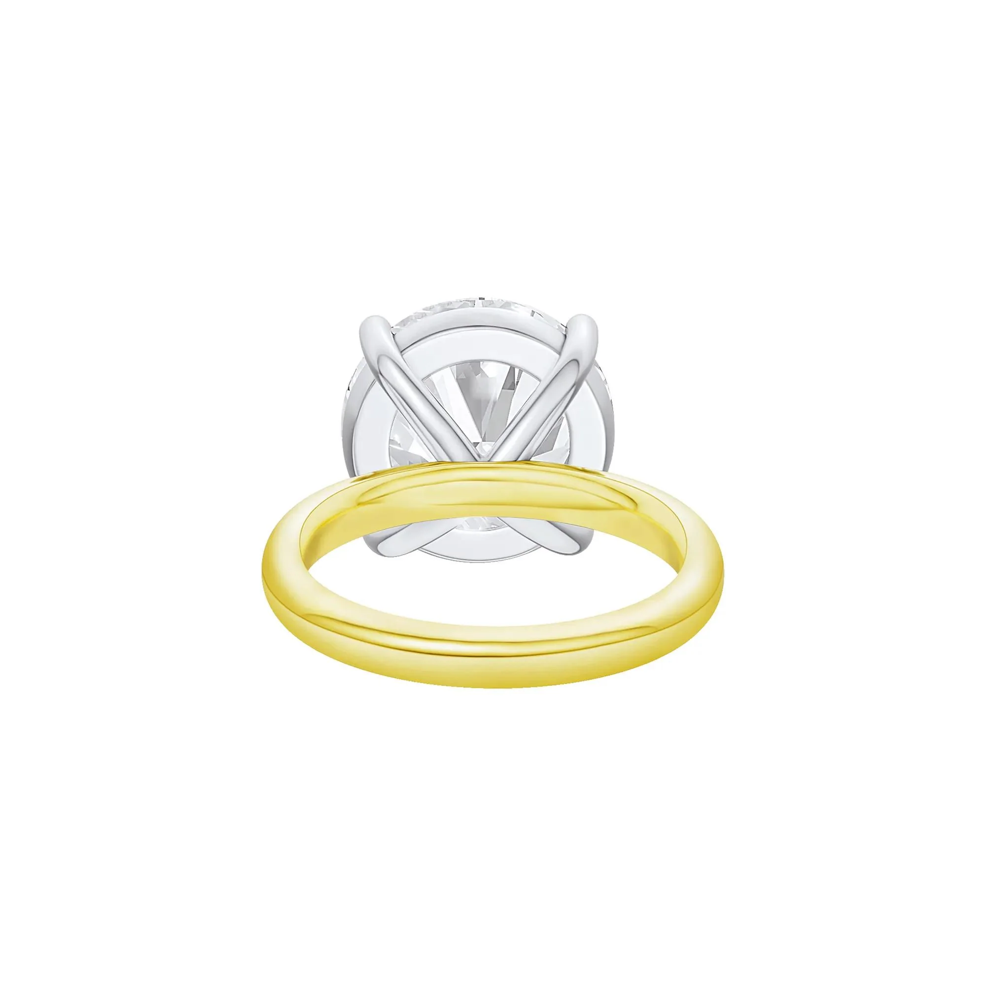 Lab Grown Diamond Round Solitaire Engagement Ring 14K Yellow and White Gold (10 CT.) Size 5 2mm - Image 4