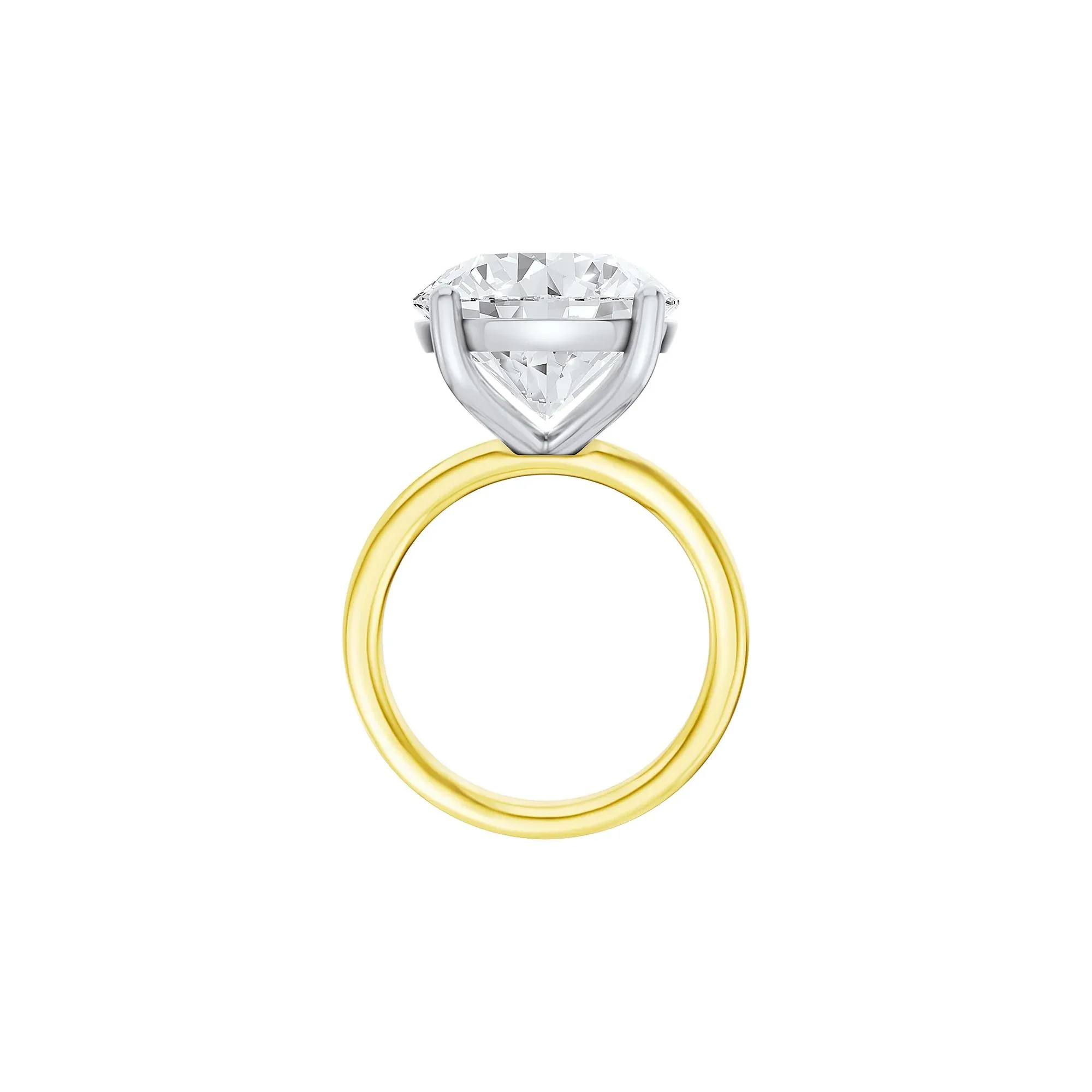 Lab Grown Diamond Round Solitaire Engagement Ring 14K Yellow and White Gold (10 CT.) Size 6.5 2mm - Image 2