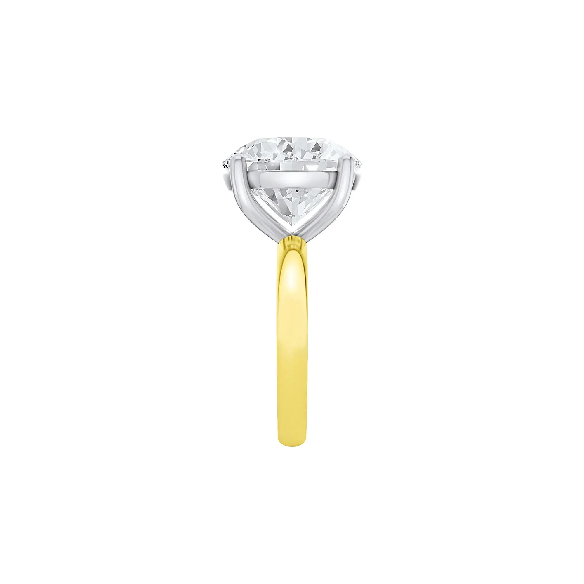 Lab Grown Diamond Round Solitaire Engagement Ring 14K Yellow and White Gold (10 CT.) Size 9 2mm - Image 3