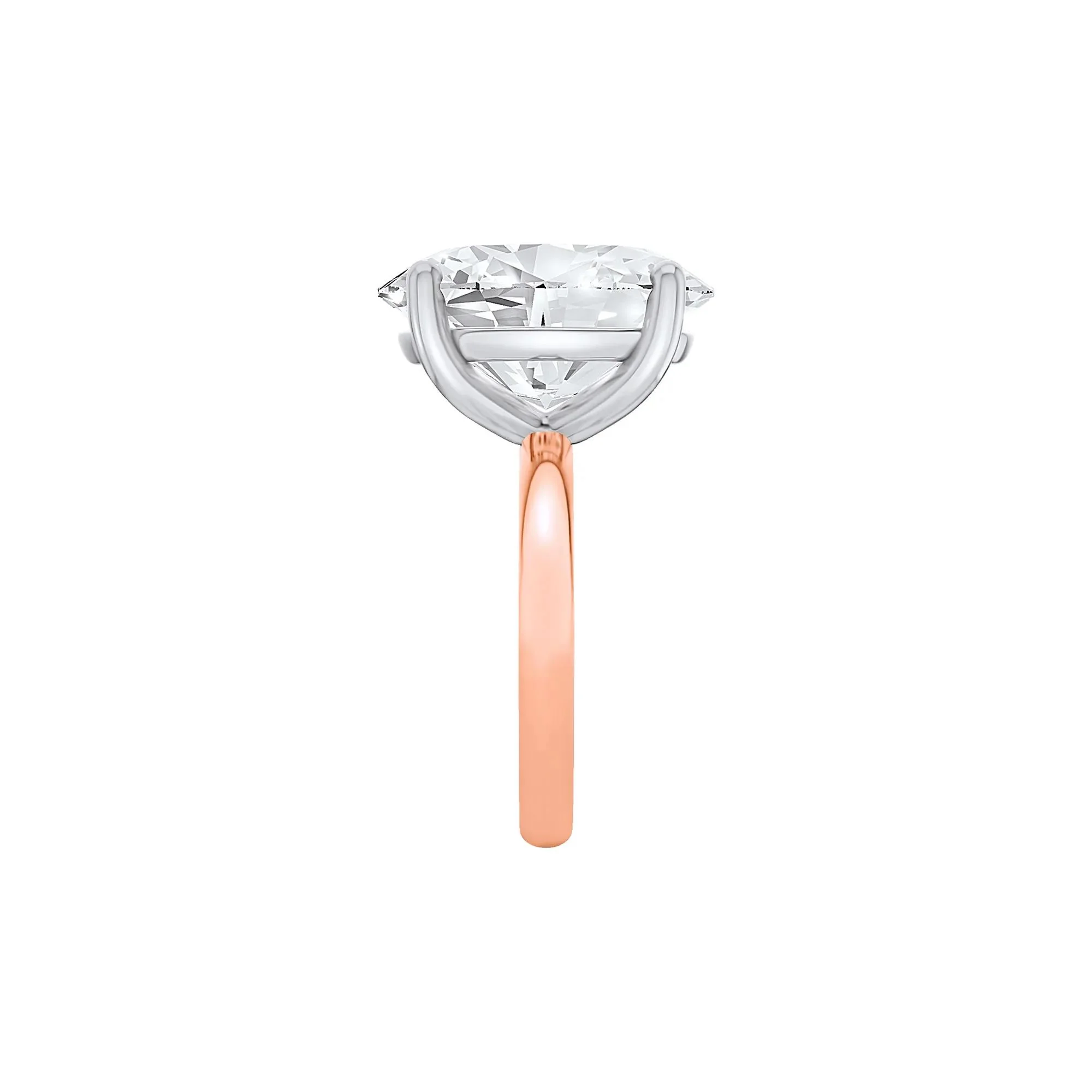 Lab Grown Diamond Oval Solitaire Ring 14K Rose & White Gold (10 CT.) Size 9.5 2mm - Image 3