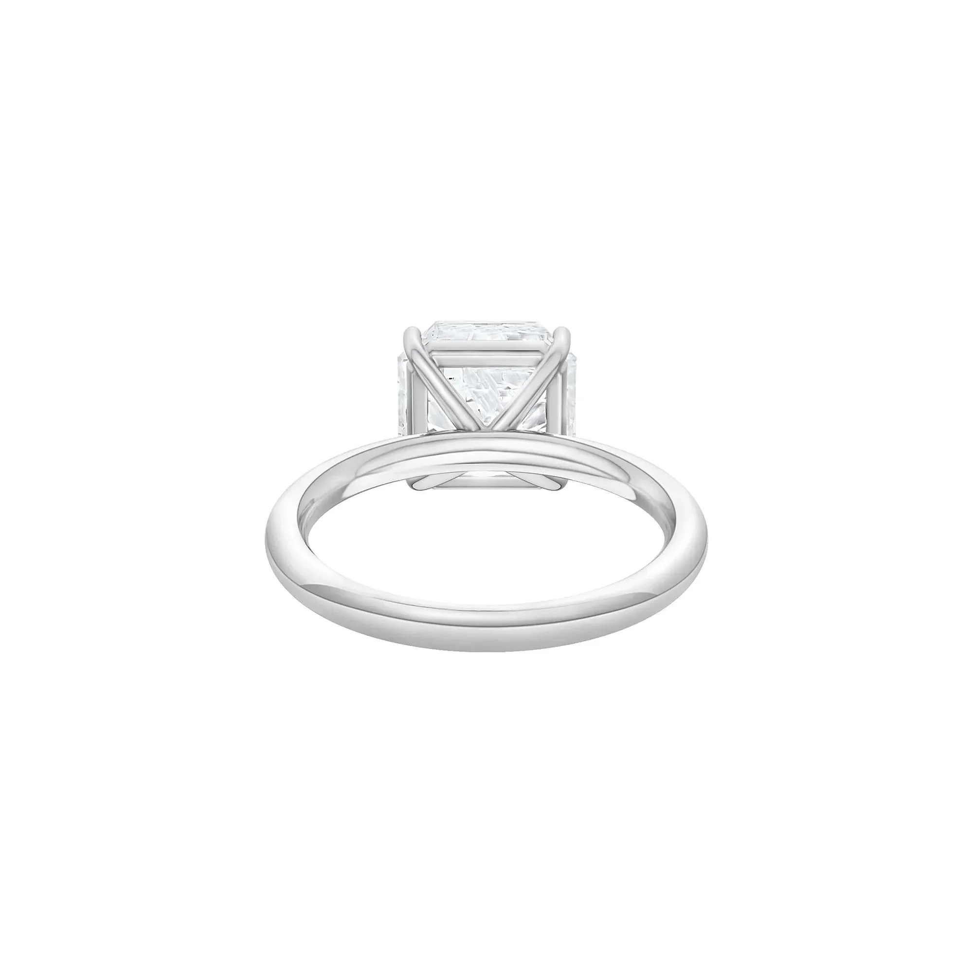 Lab Grown Diamond Square Solitaire Ring Platinum (3 CT.) White Size 11.5 2mm - Image 4
