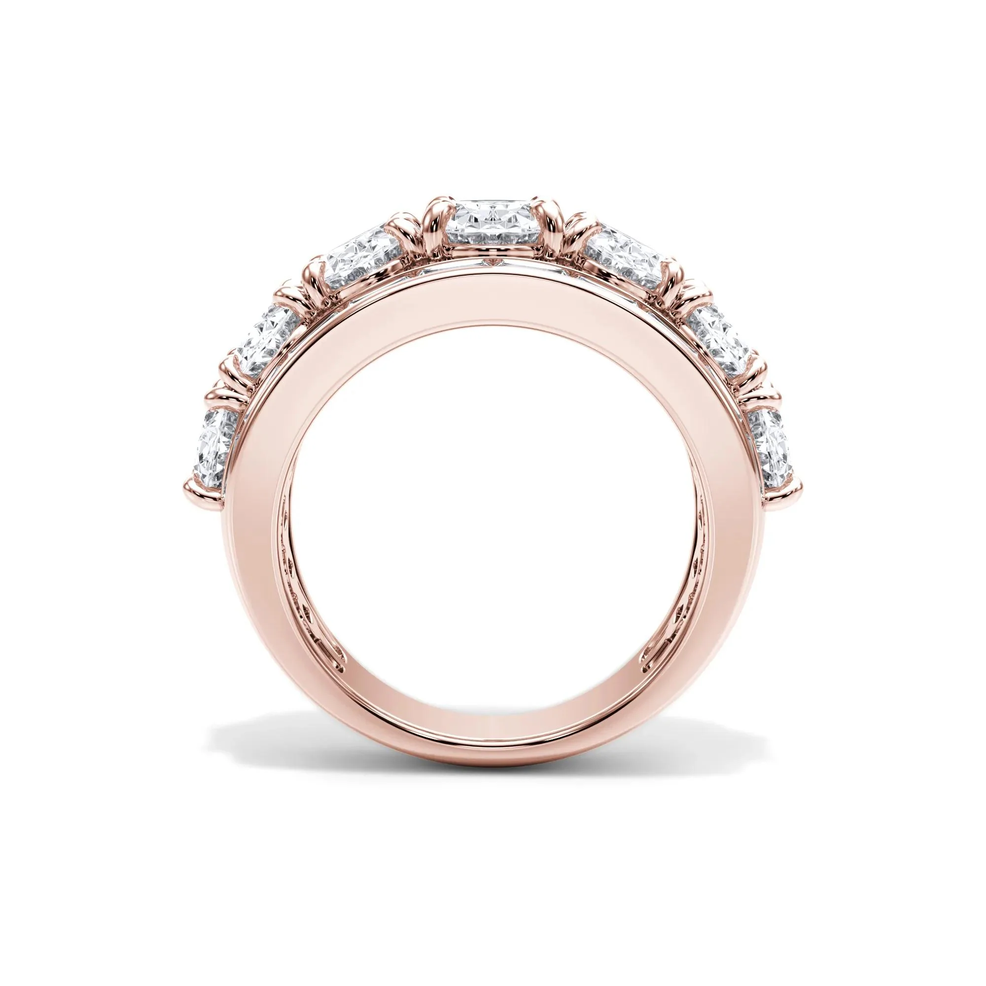 6 CT. Tw. Lab Grown Diamond Multi-Row Anniversary Band Ring 14K Rose Gold Size 9 - Image 2