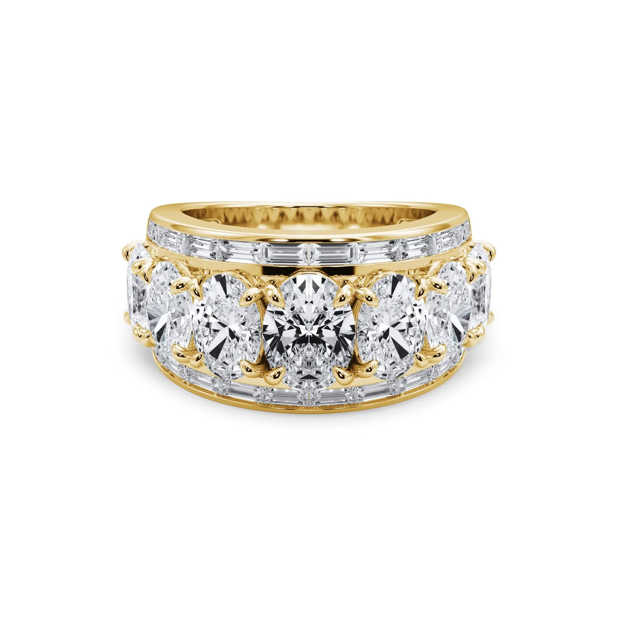 6 CT. Tw. Lab Grown Diamond Multi-Row Anniversary Band Ring 14K Yellow Gold Size 4.5