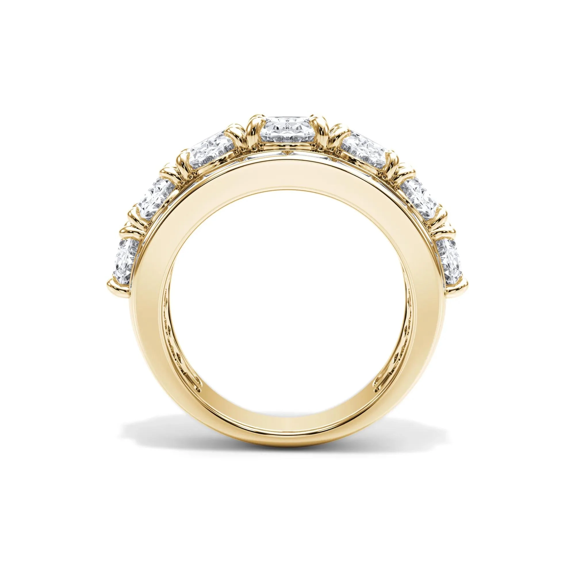 6 CT. Tw. Lab Grown Diamond Multi-Row Anniversary Band Ring 14K Yellow Gold Size 8.5 - Image 2