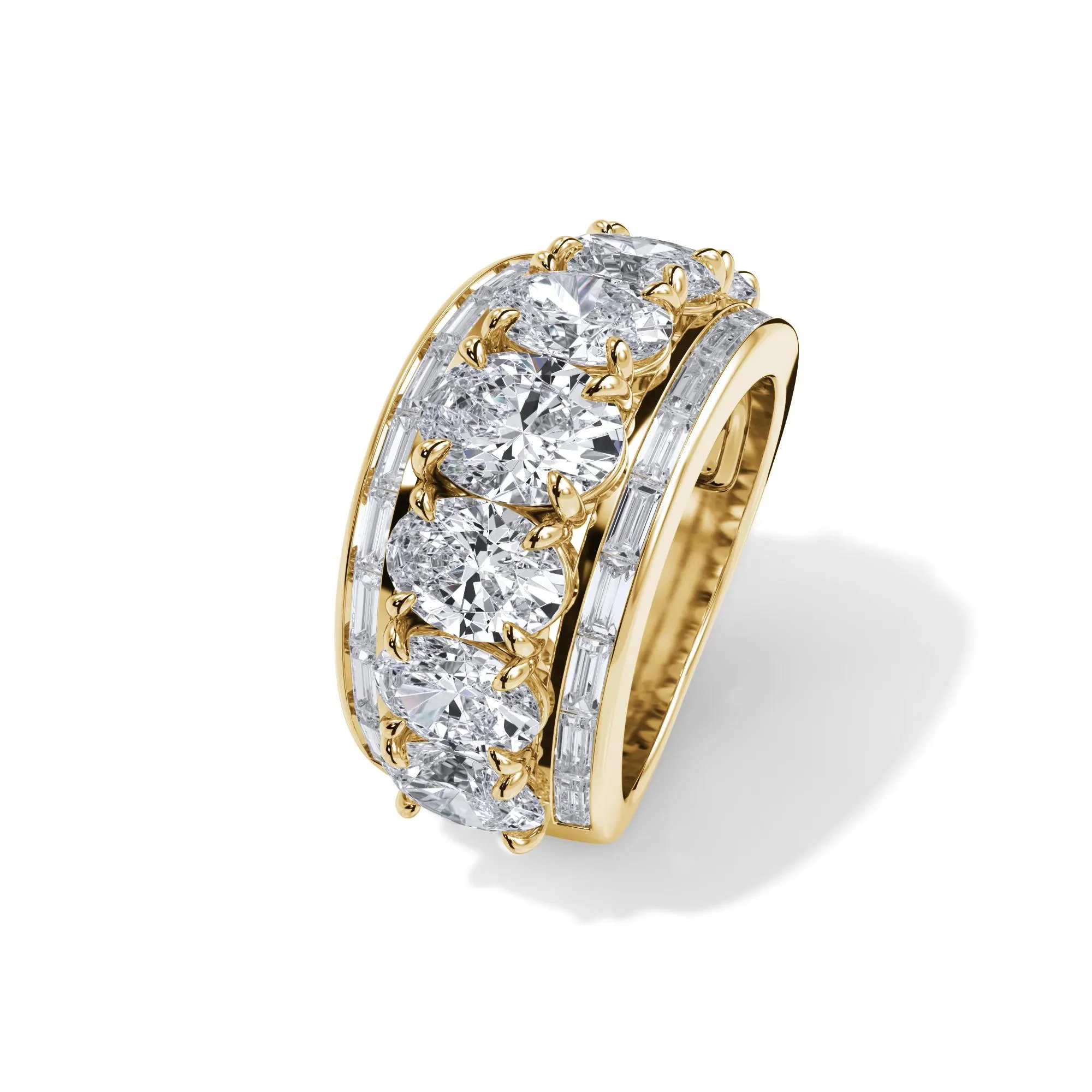 6 CT. Tw. Lab Grown Diamond Multi-Row Anniversary Band Ring 14K Yellow Gold Size 8.5 - Image 4