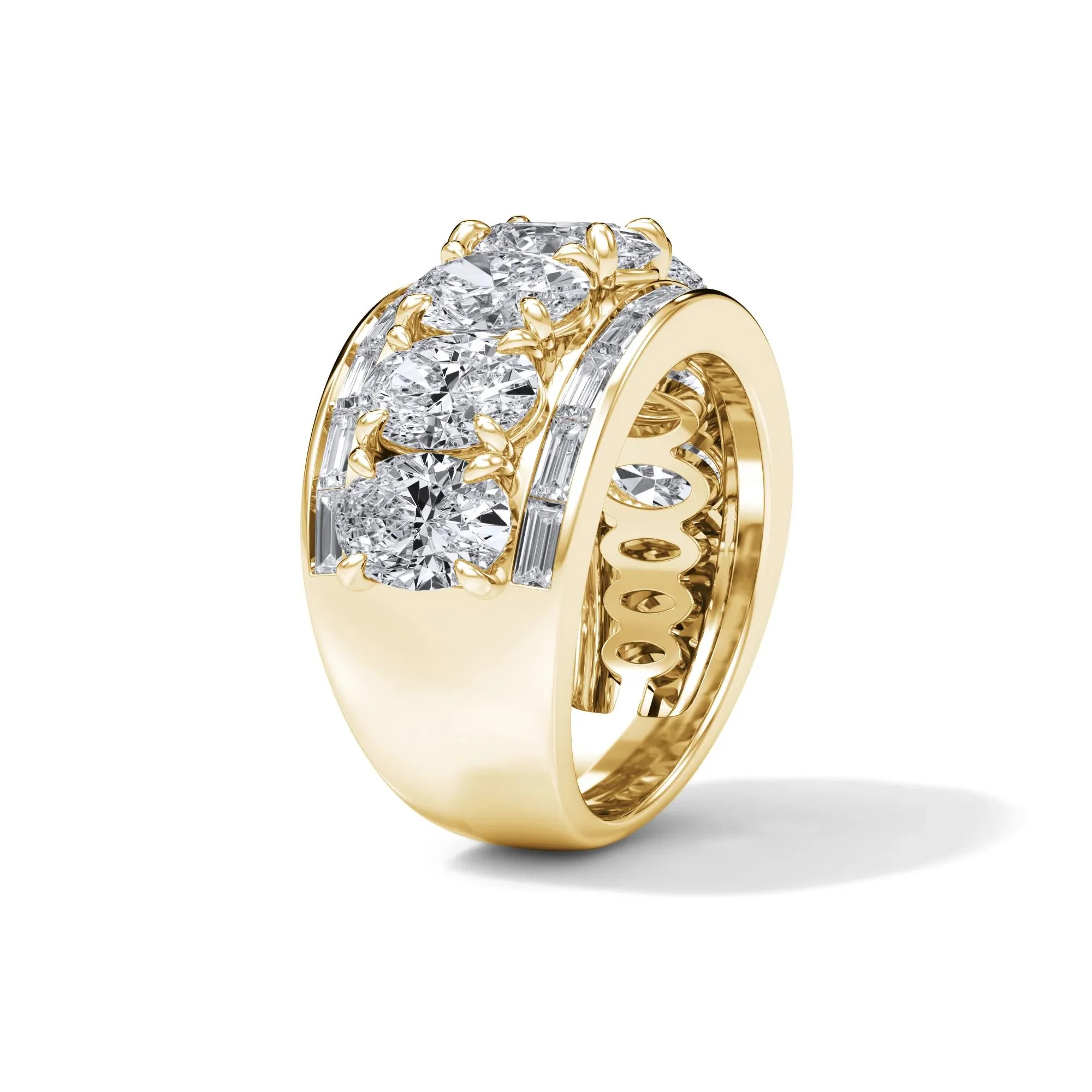 6 CT. Tw. Lab Grown Diamond Multi-Row Anniversary Band Ring 14K Yellow Gold Size 9 - Image 3
