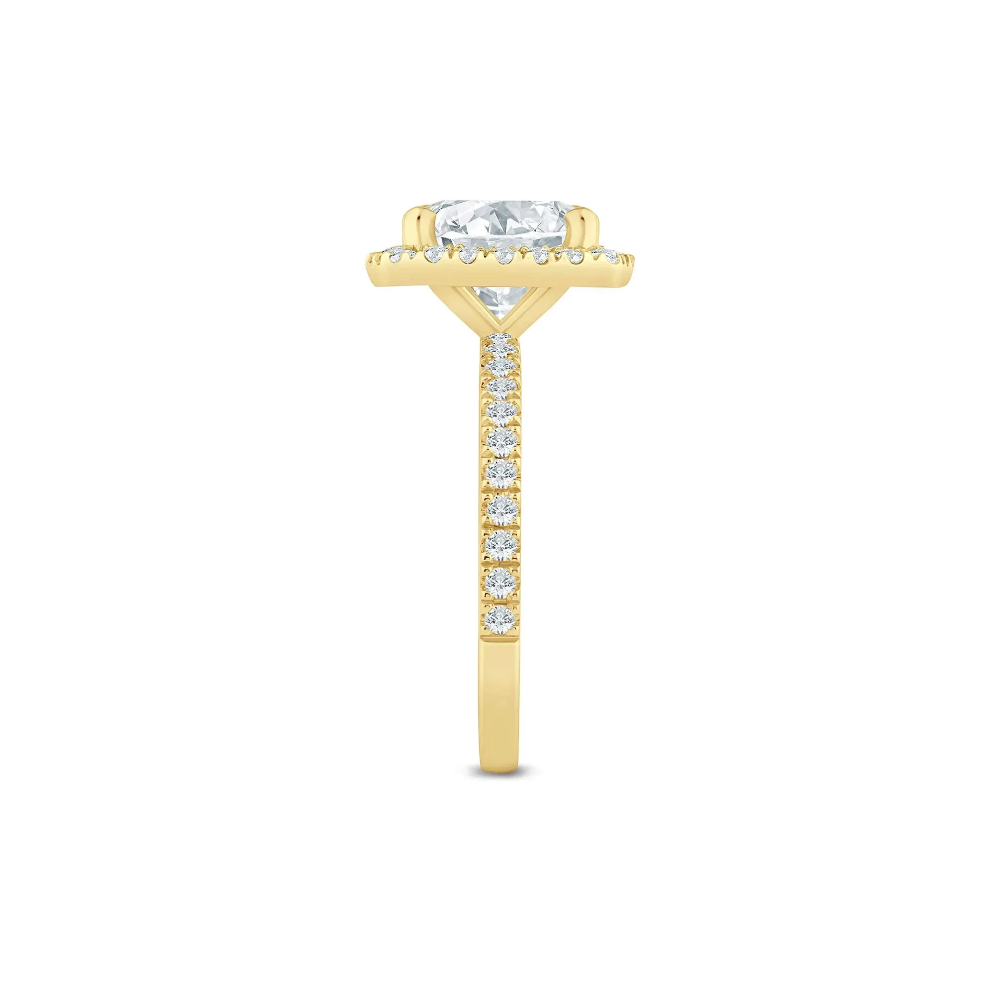 4 CT. Tw. Lab Grown Diamond Halo Engagement Ring 14K Yellow Gold Size 7.5 1.5mm - Image 3