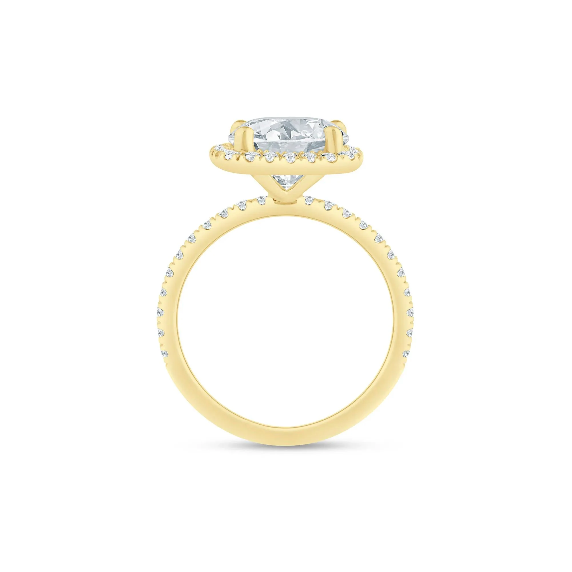 4 CT. Tw. Lab Grown Diamond Halo Engagement Ring 14K Yellow Gold Size 8.5 1.5mm - Image 2