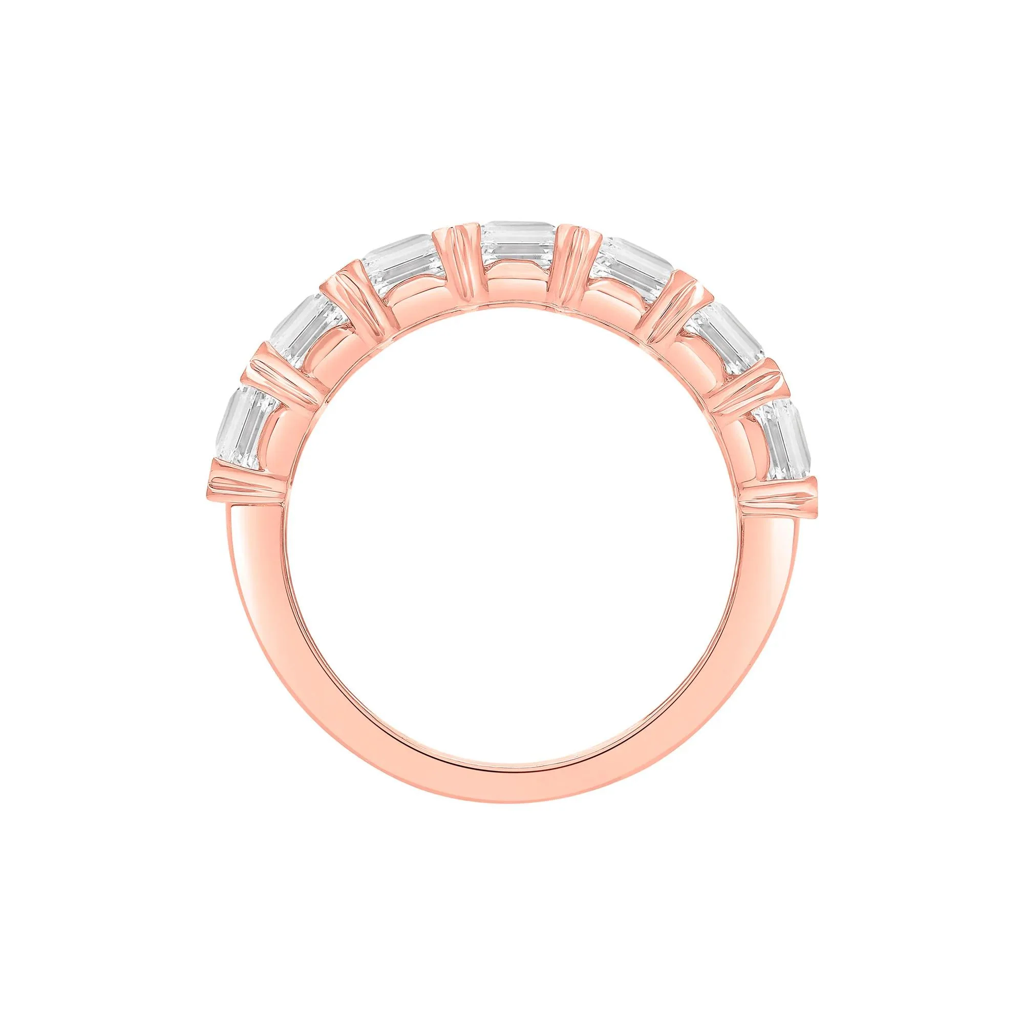 5 CT. Tw. Lab Grown Diamond Radiant Anniversary Band Ring 14K Rose Gold Size 6.5 - Image 2