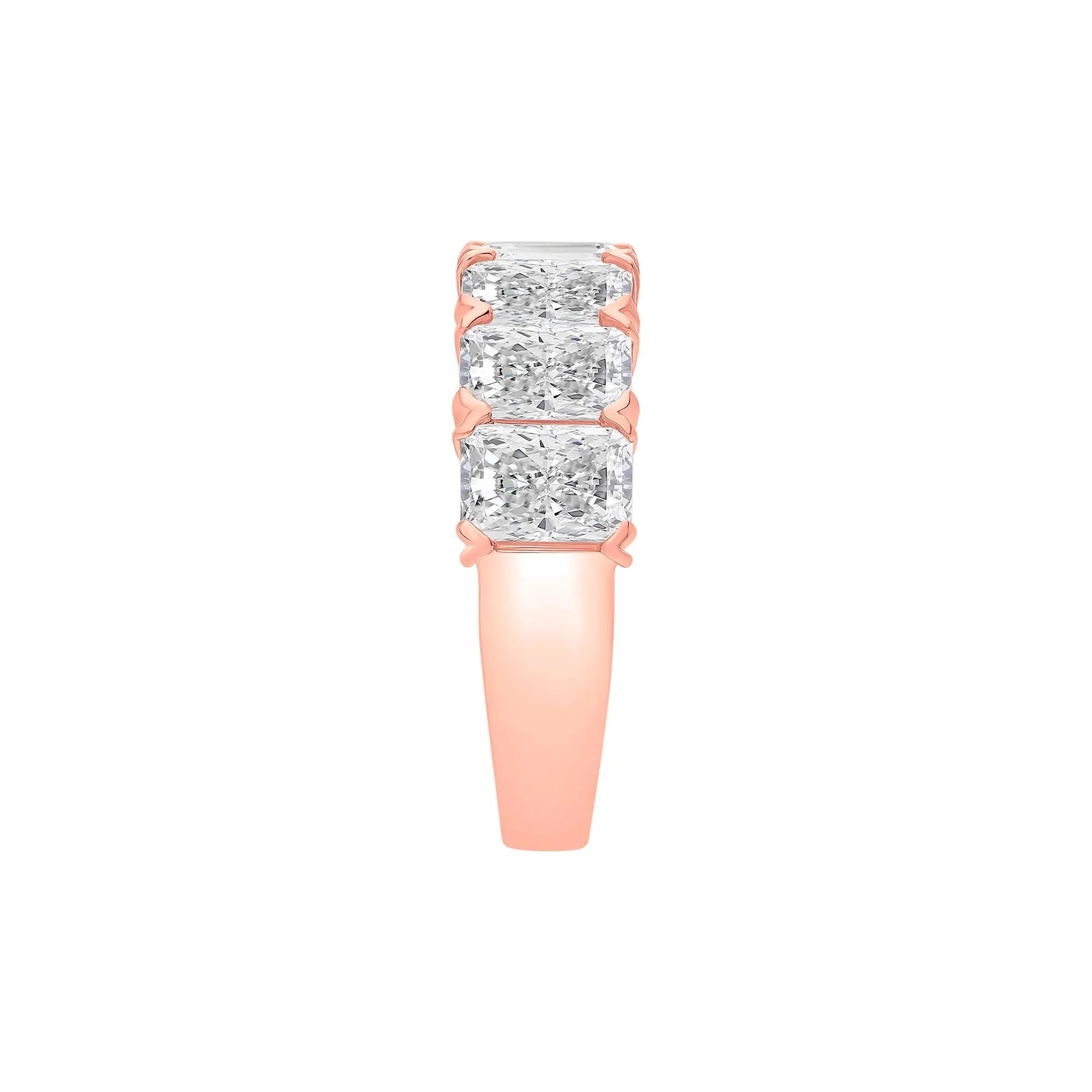 5 CT. Tw. Lab Grown Diamond Radiant Anniversary Band Ring 14K Rose Gold Size 8 - Image 3