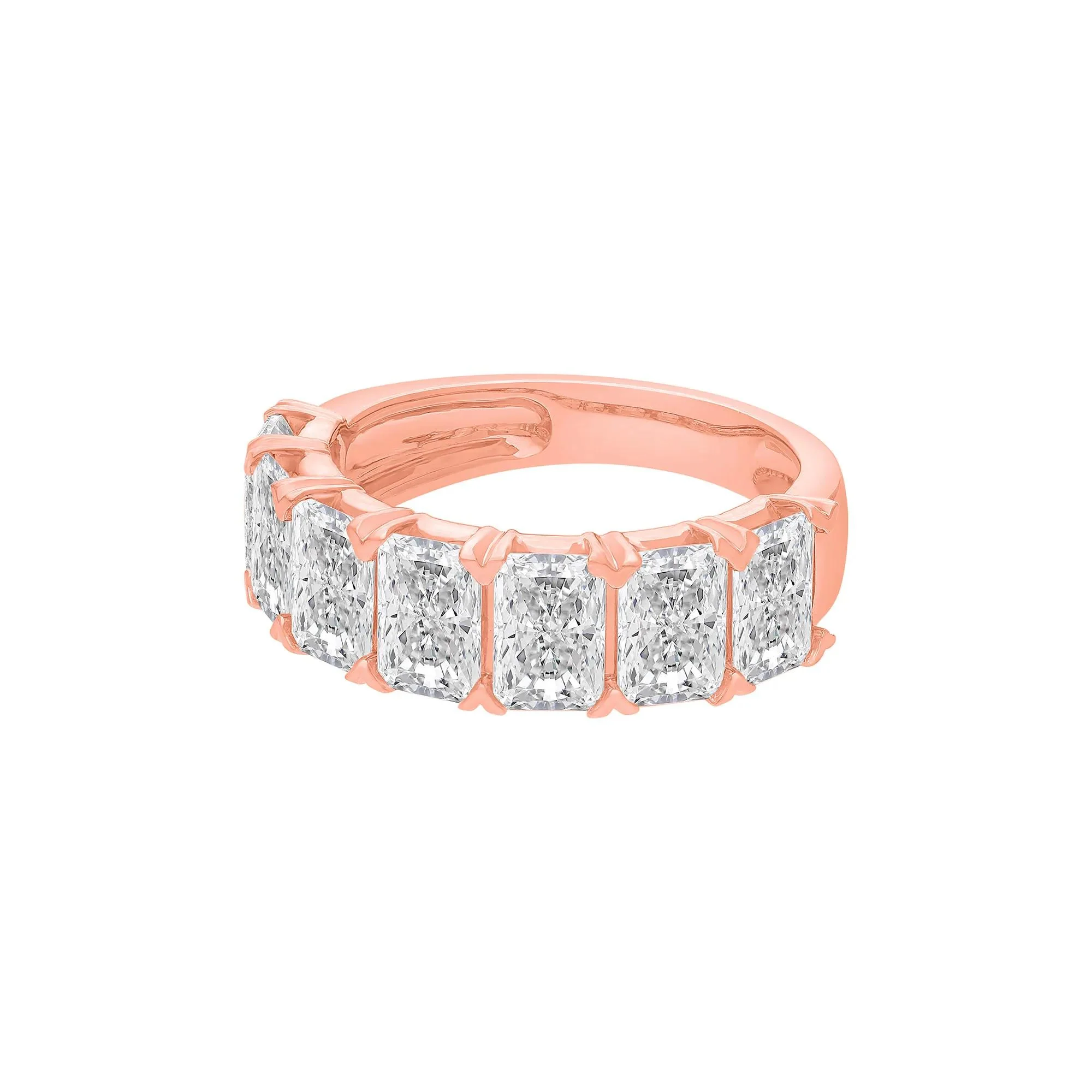 5 CT. Tw. Lab Grown Diamond Radiant Anniversary Band Ring 14K Rose Gold Size 8 - Image 4