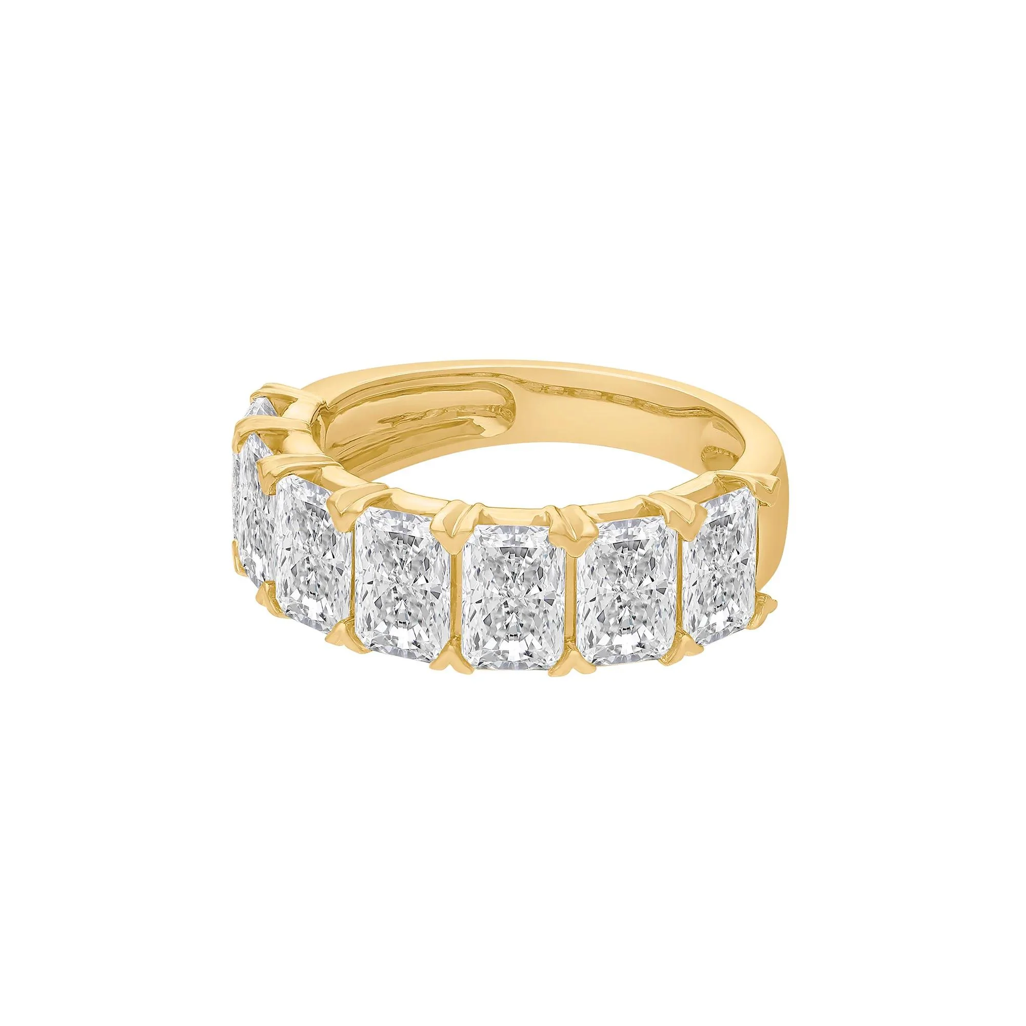 5 CT. Tw. Lab Grown Diamond Radiant Anniversary Band Ring 14K Yellow Gold Size 5 - Image 4