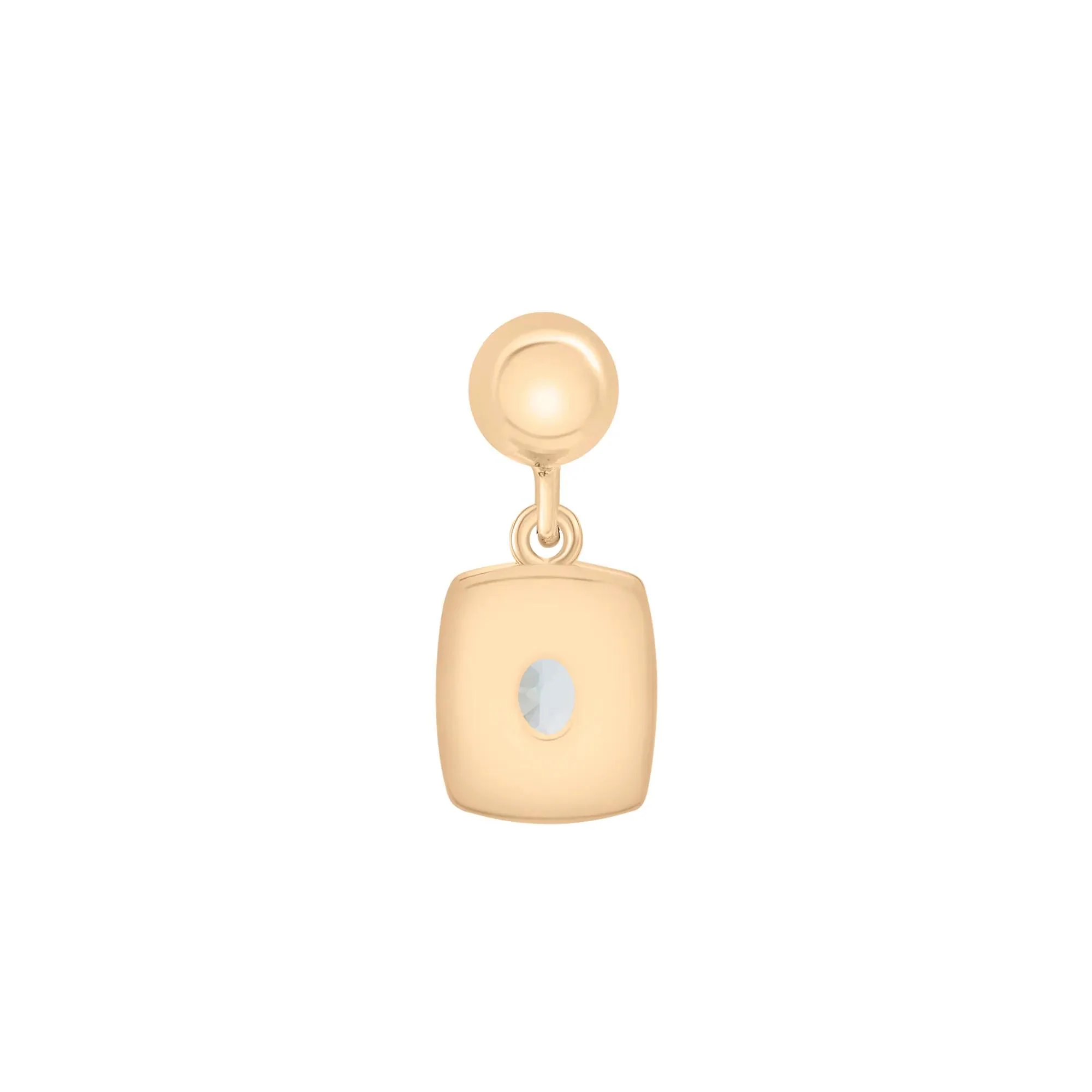 Lab-Created Aquamarine Medallion Birthstone Bead Charm Vermeil Yellow Size 13.00mm - Image 3