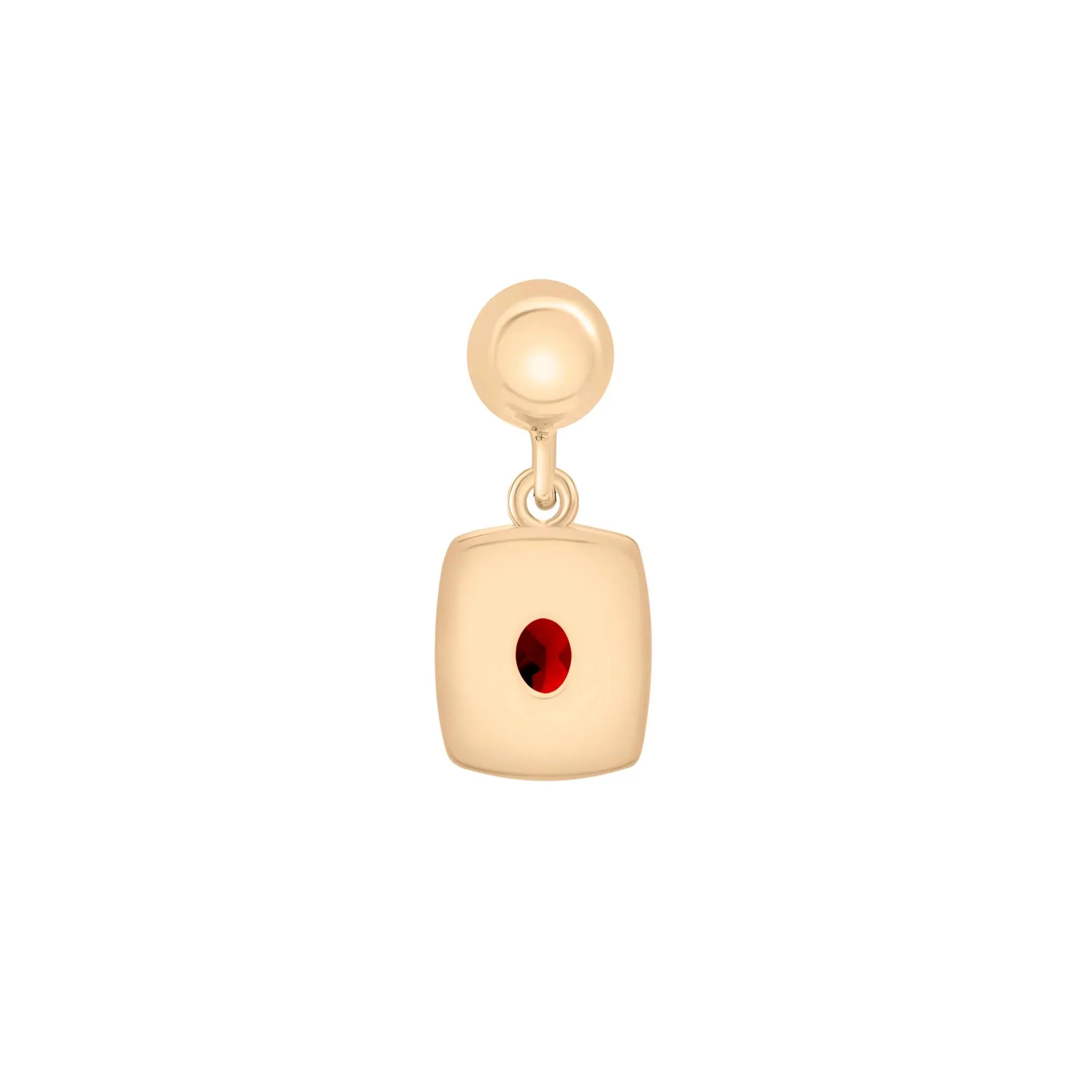 Garnet Medallion Birthstone Bead Charm Vermeil Yellow Size 13.00mm - Image 3
