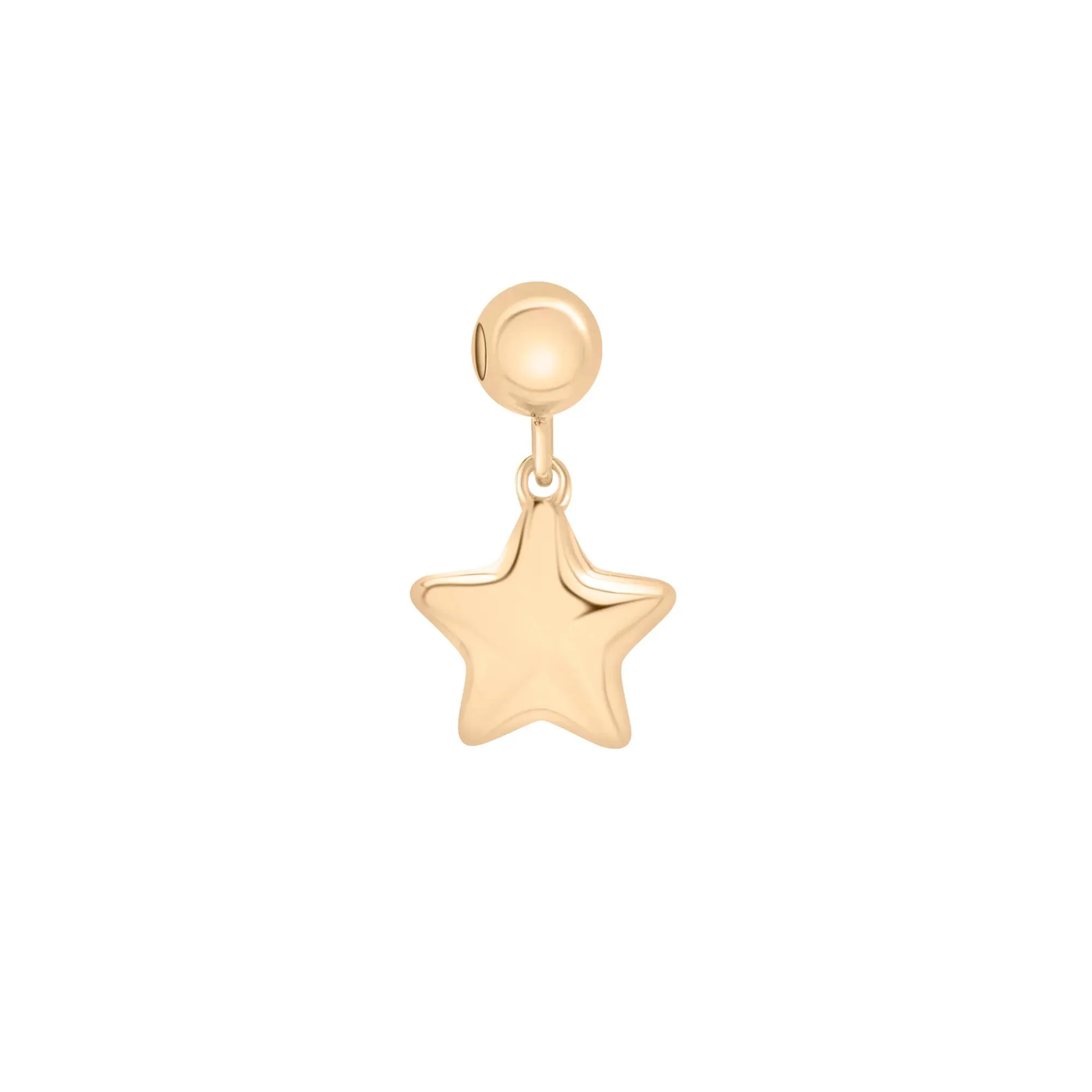 Diamond Accent Puff Star Bead Charm Vermeil Yellow Size 14.00mm - Image 3