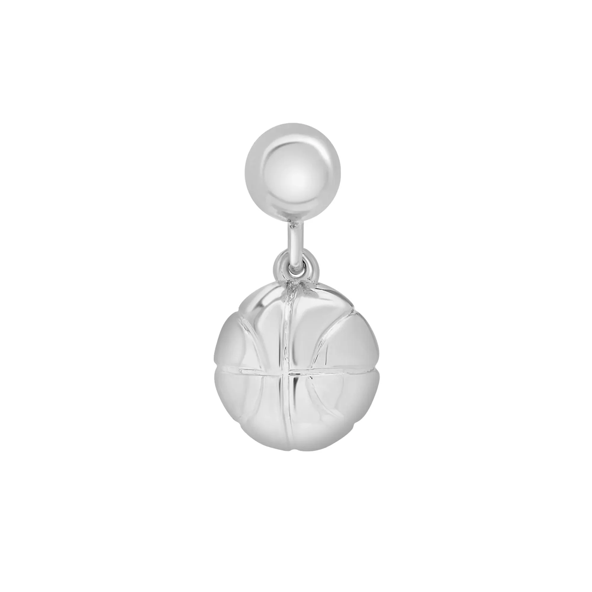 Basketball Bead Charm .925 Sterling Silver White Size 14.00mm - Image 3