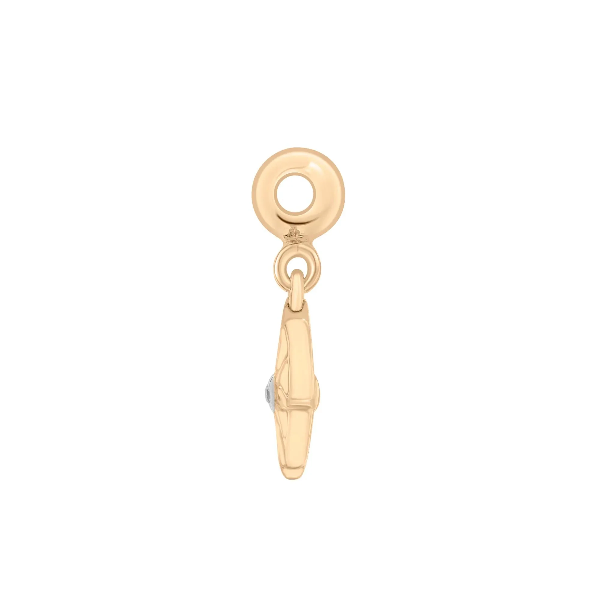 Diamond Accent Compass Bead Charm Vermeil Yellow Size 14.00mm - Image 2